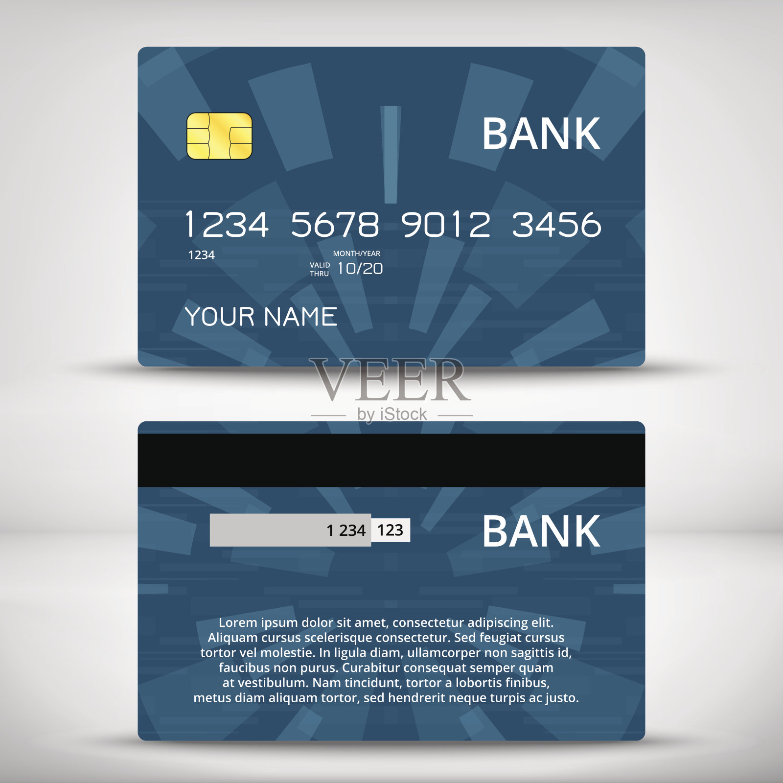 信用卡模板设计插画图片素材