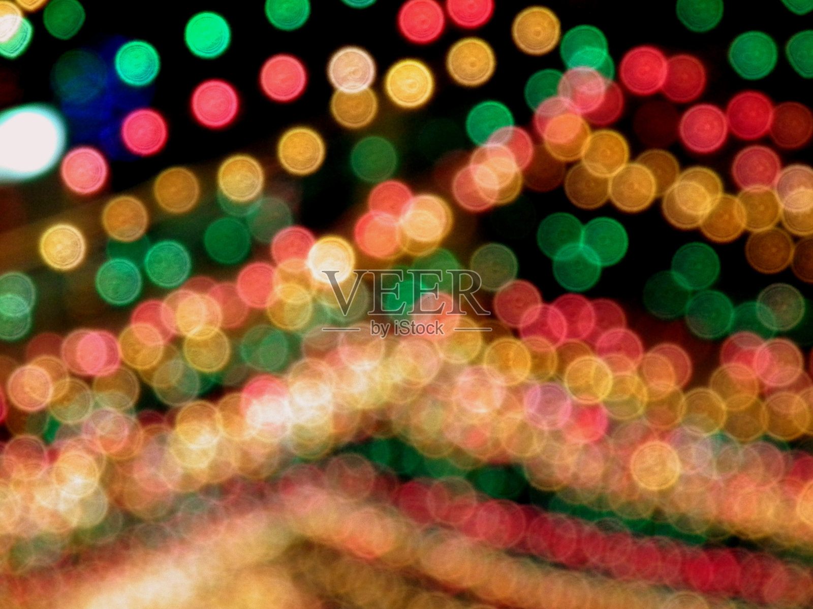 散焦的节日灯照片摄影图片