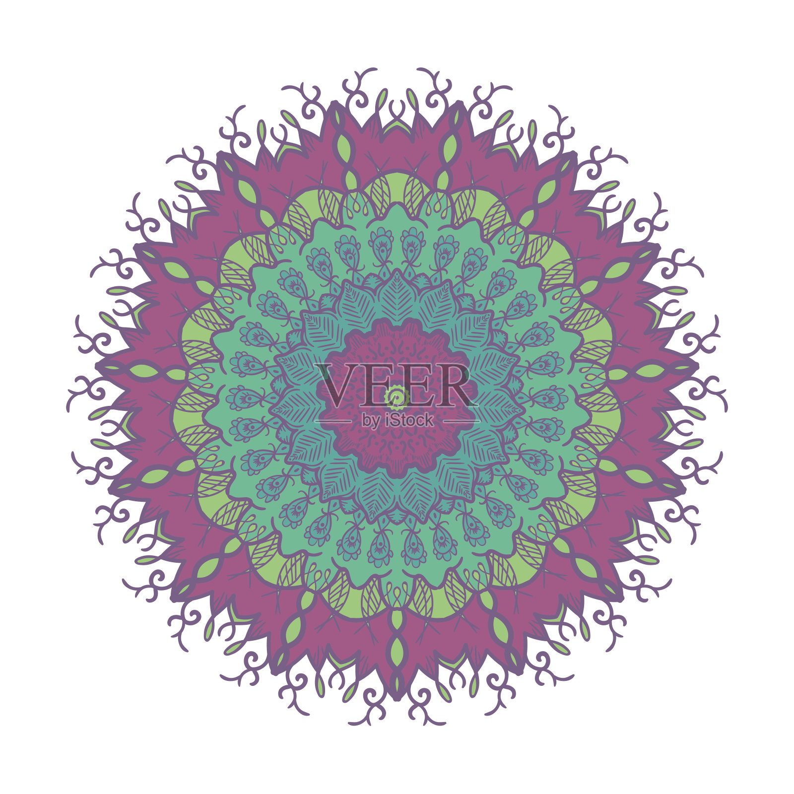 曼荼罗线模板插画图片素材