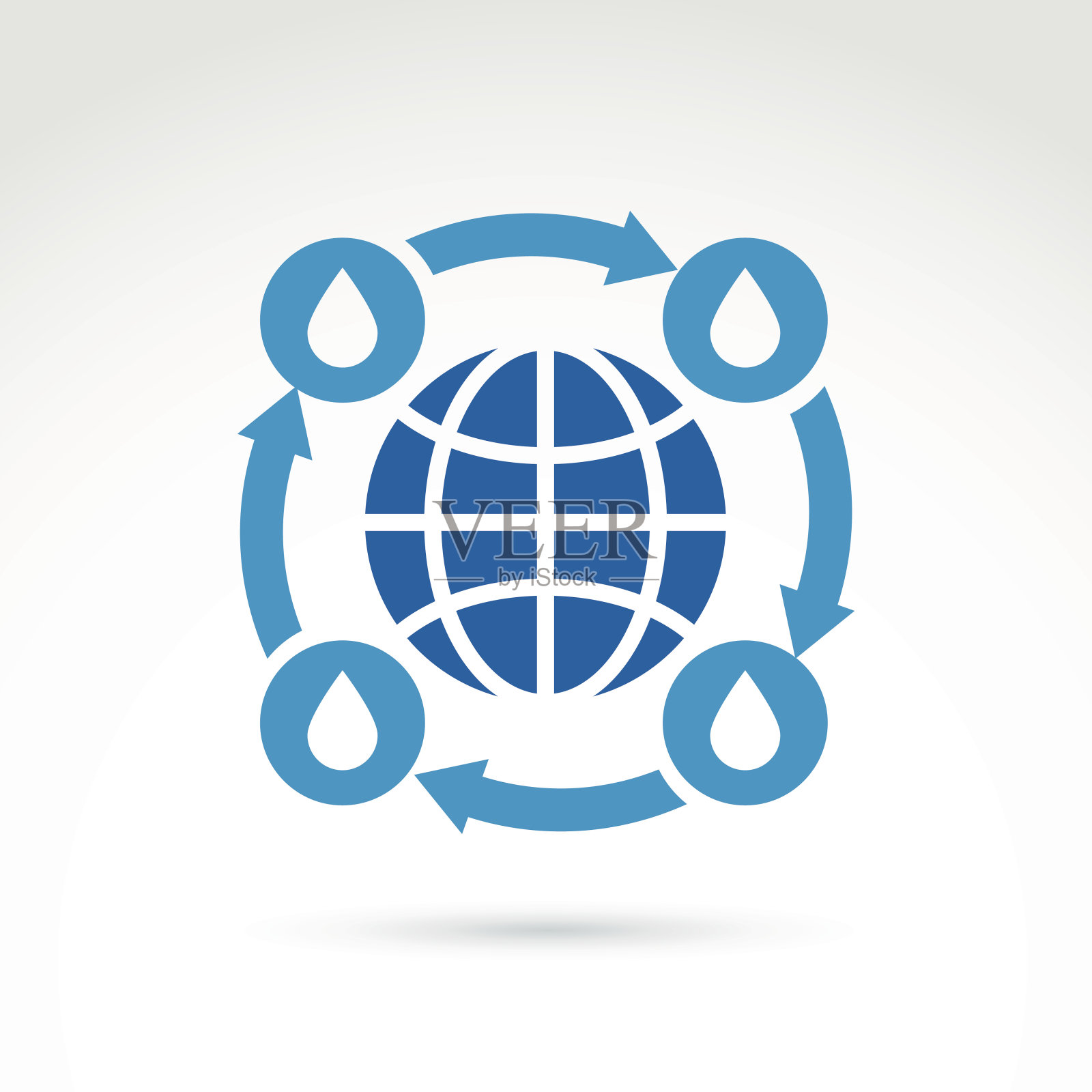 全球水循环图标、矢量符号插画图片素材