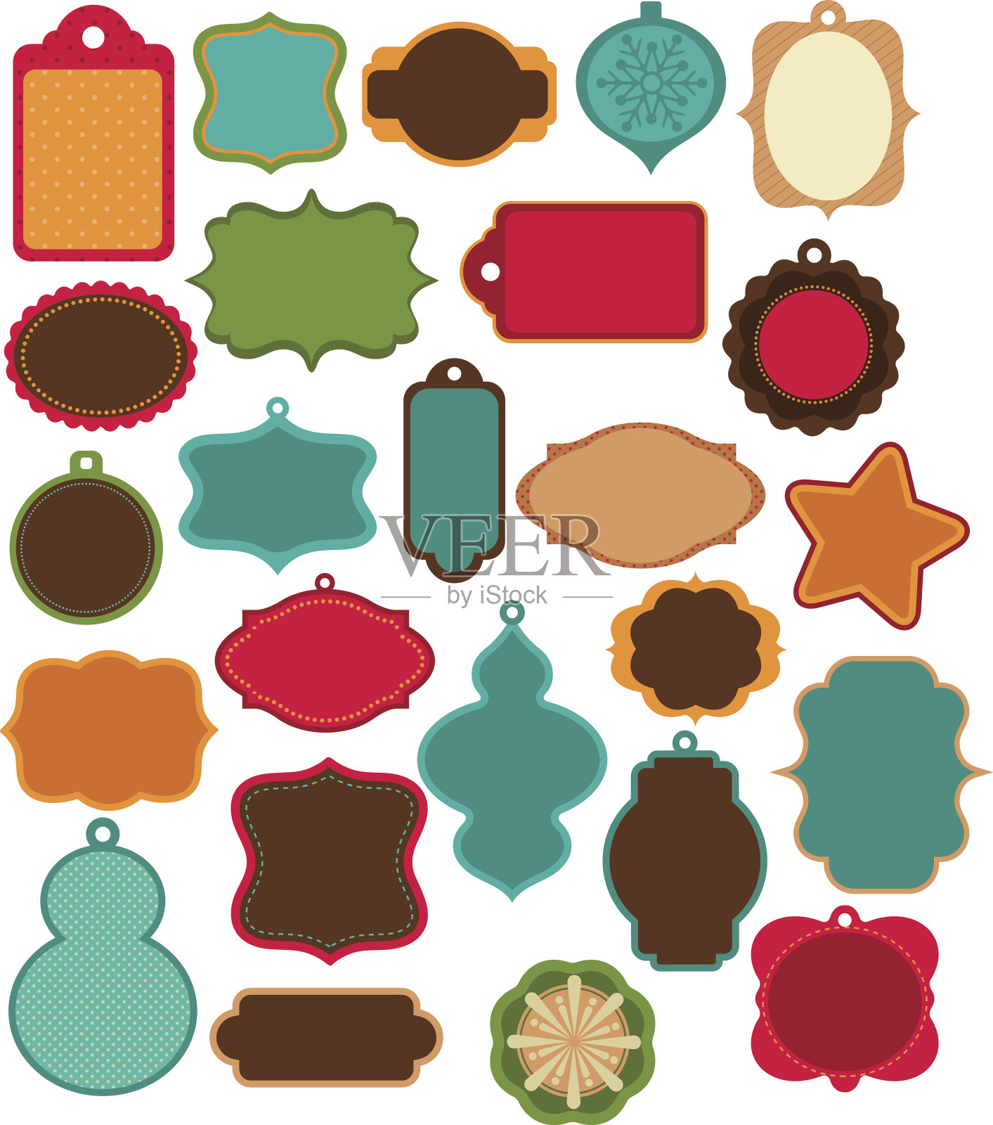 降临历-标签，标签和元素插画图片素材