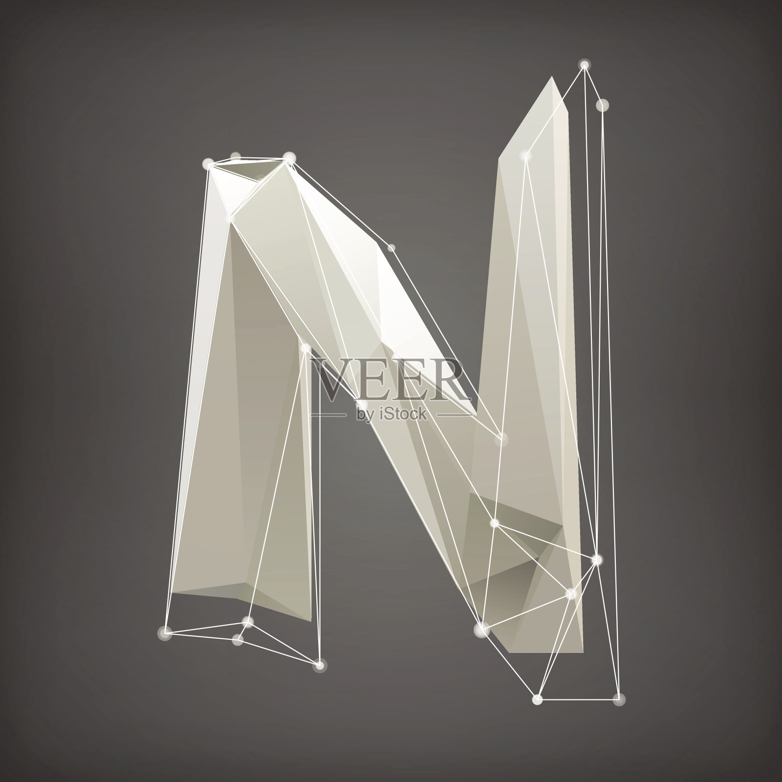 低聚字母表。矢量插图。信设计元素图片