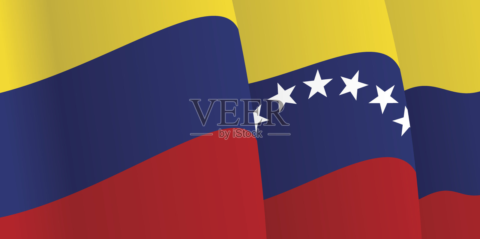 挥舞着委内瑞拉国旗的背景。向量插画图片素材