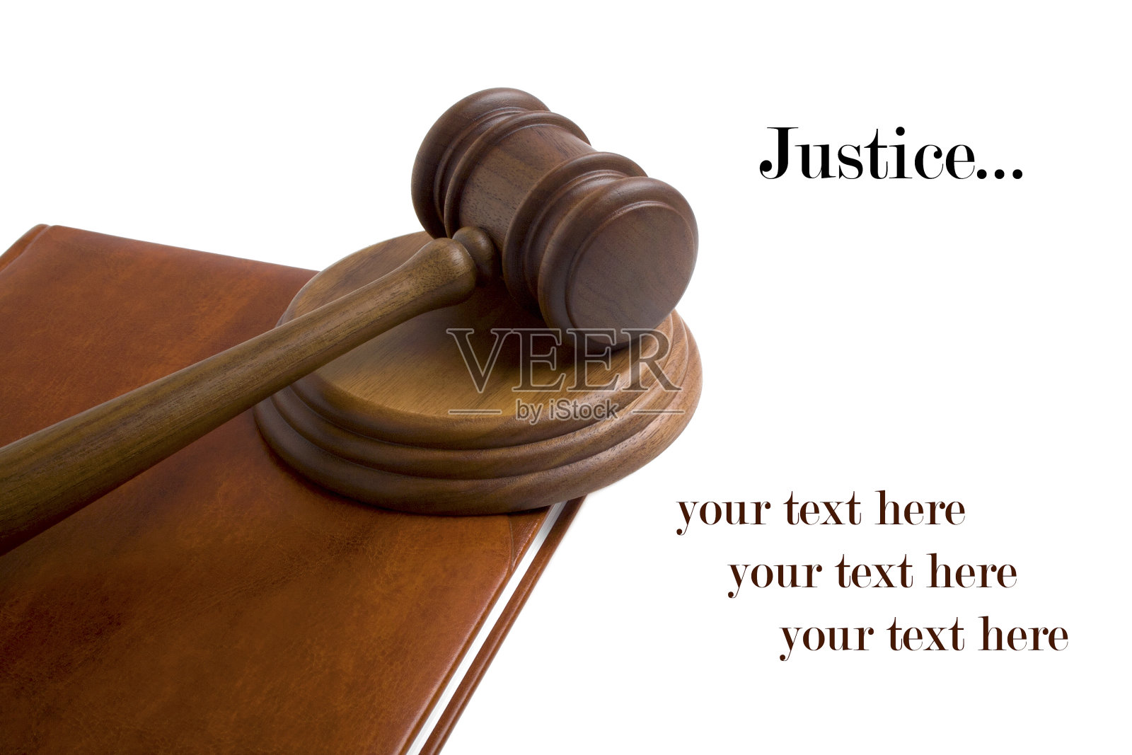 白色背景上的木槌和书照片摄影图片