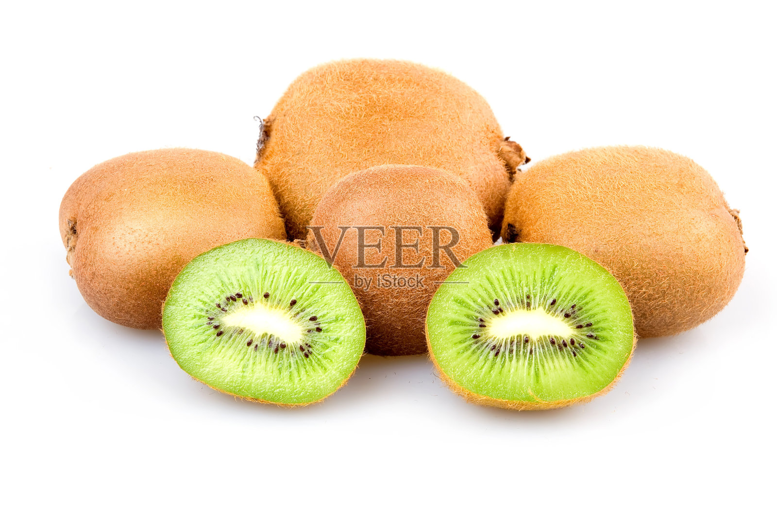 成熟切片猕猴桃孤立照片摄影图片