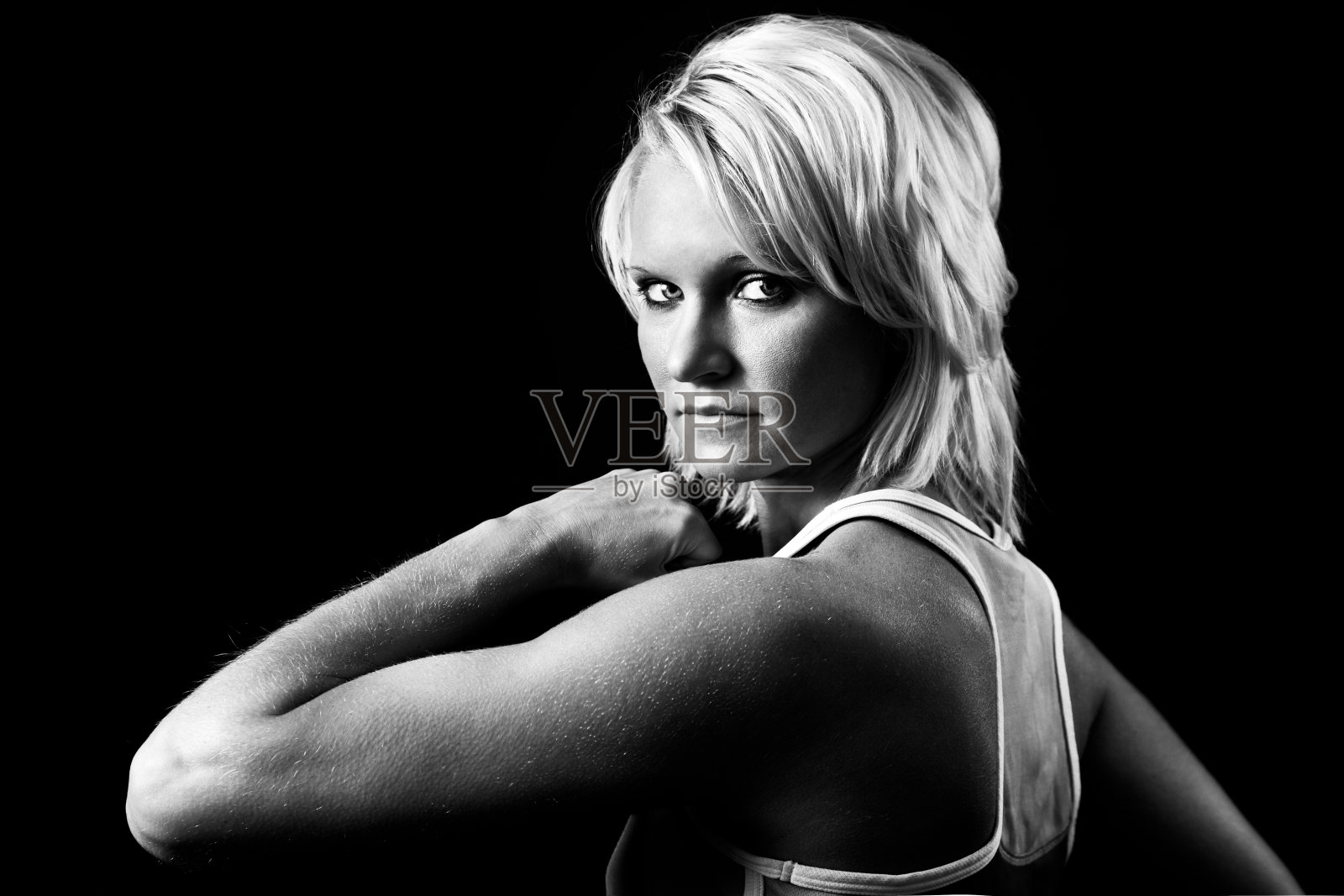 女运动员伸展照片摄影图片