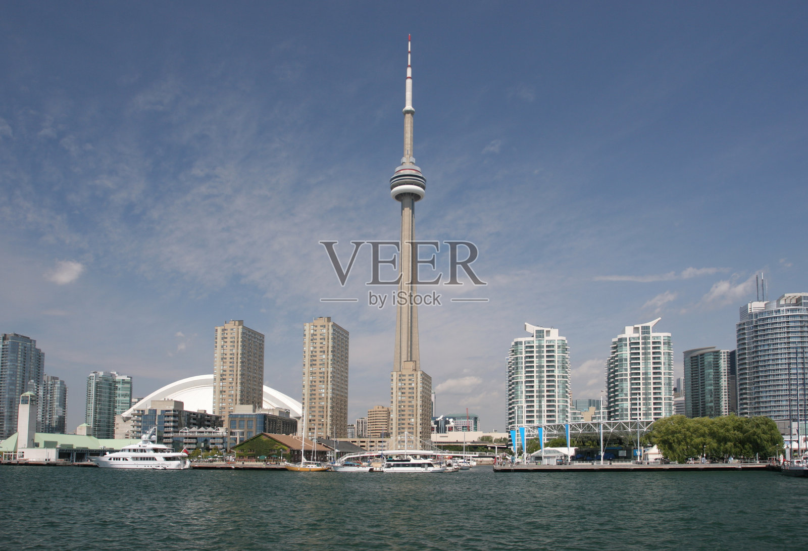 多伦多天际线，安大略湖照片摄影图片