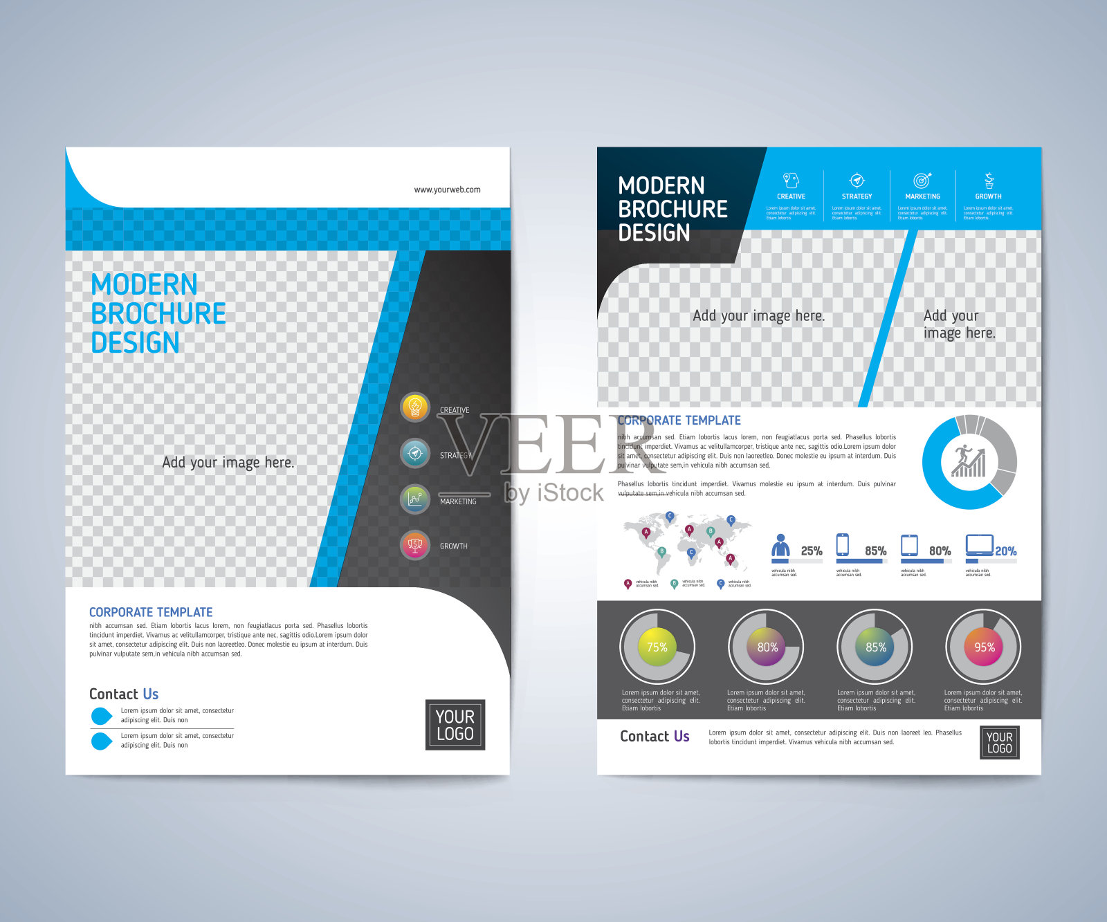 商业宣传册传单设计布局模板。设计模板素材