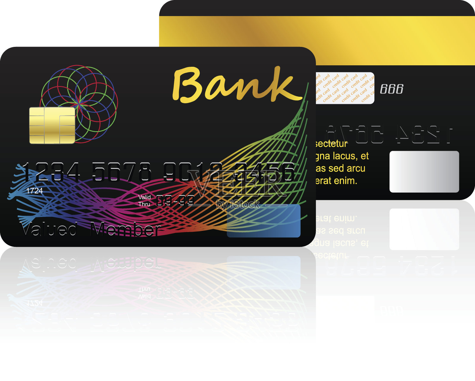 信用卡孤立在白色背景上。插画图片素材