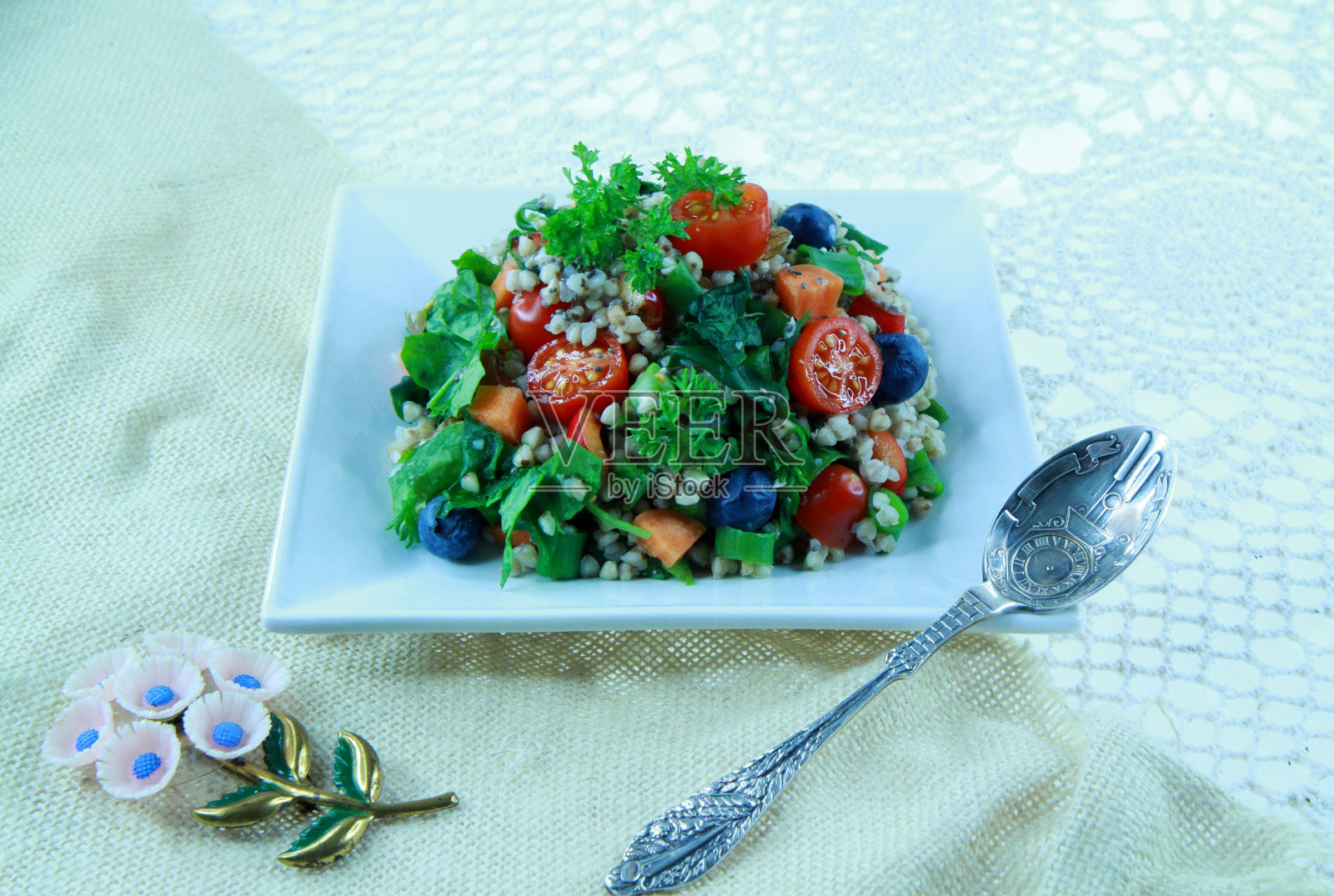 荞麦扁豆沙拉照片摄影图片