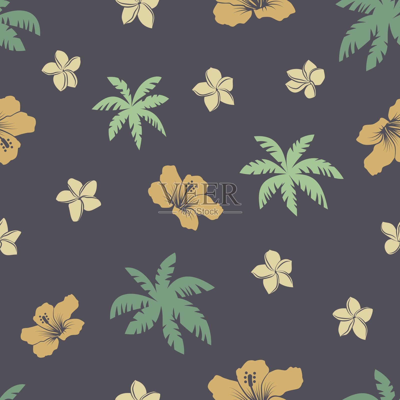 热带无缝模式插画图片素材