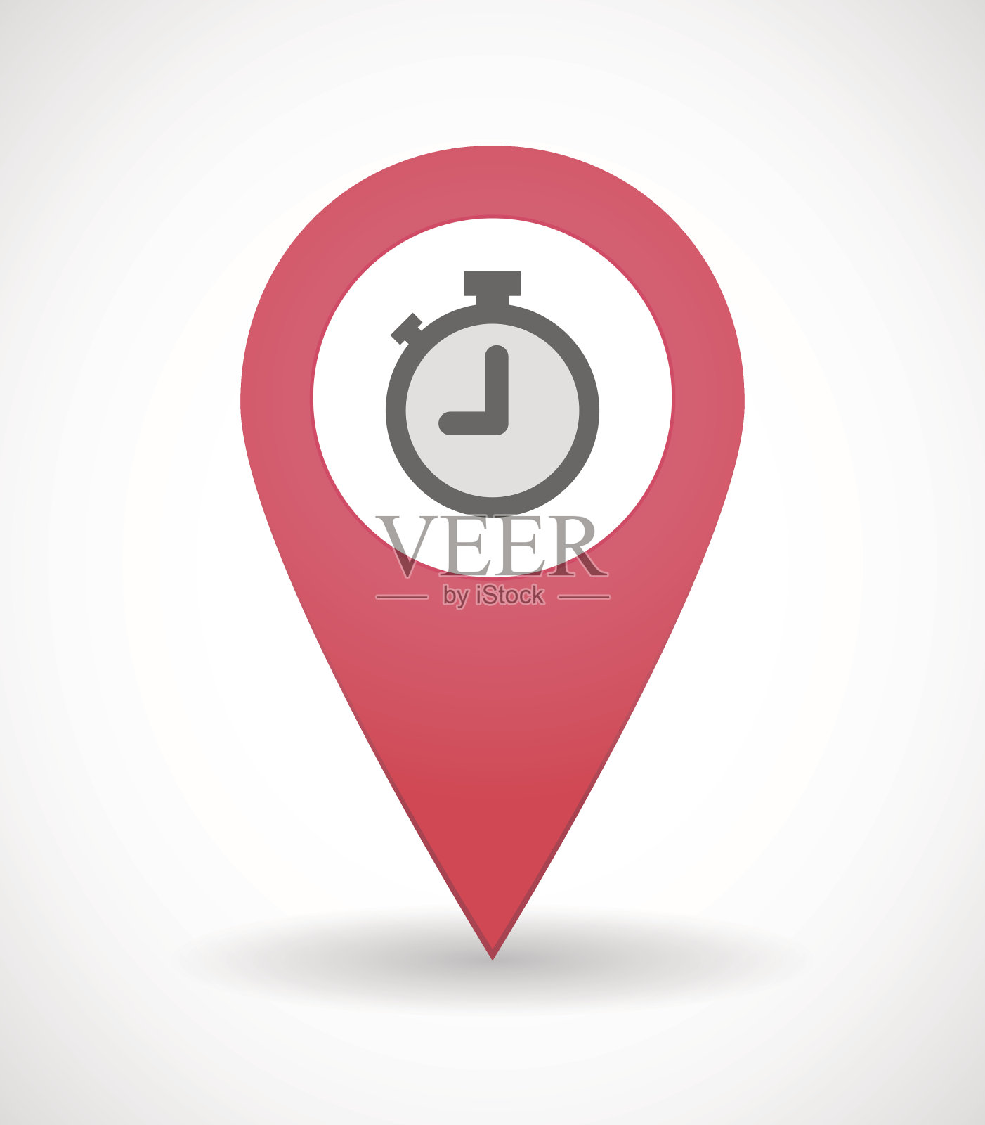 地图标记图标与计时器插画图片素材