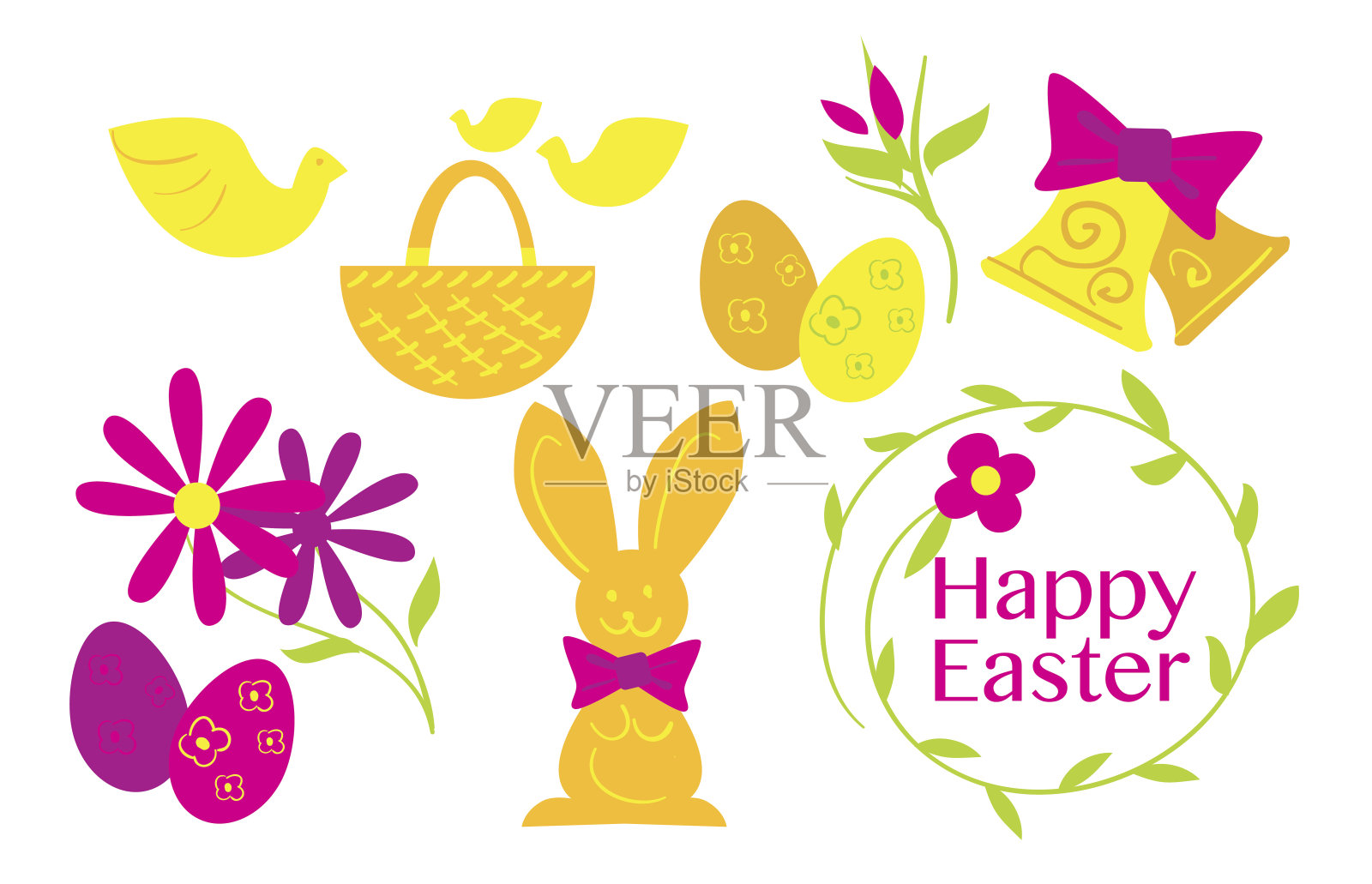 复活节快乐,矢量插画图片素材