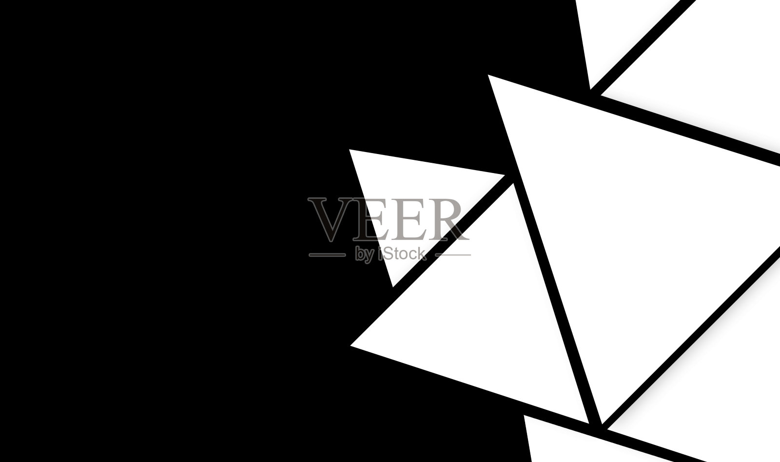 黑色背景上的大三角形设计照片摄影图片