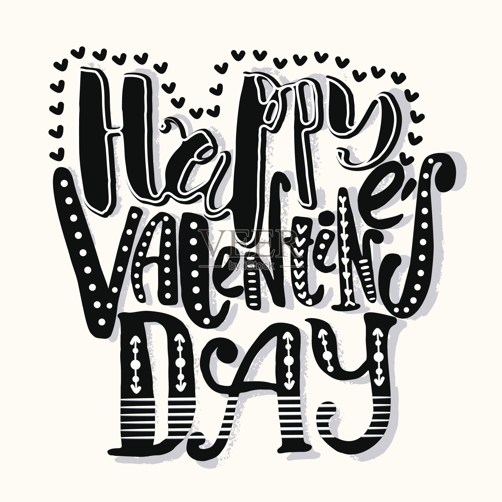 情人节爱情概念手写动力帖插画图片素材