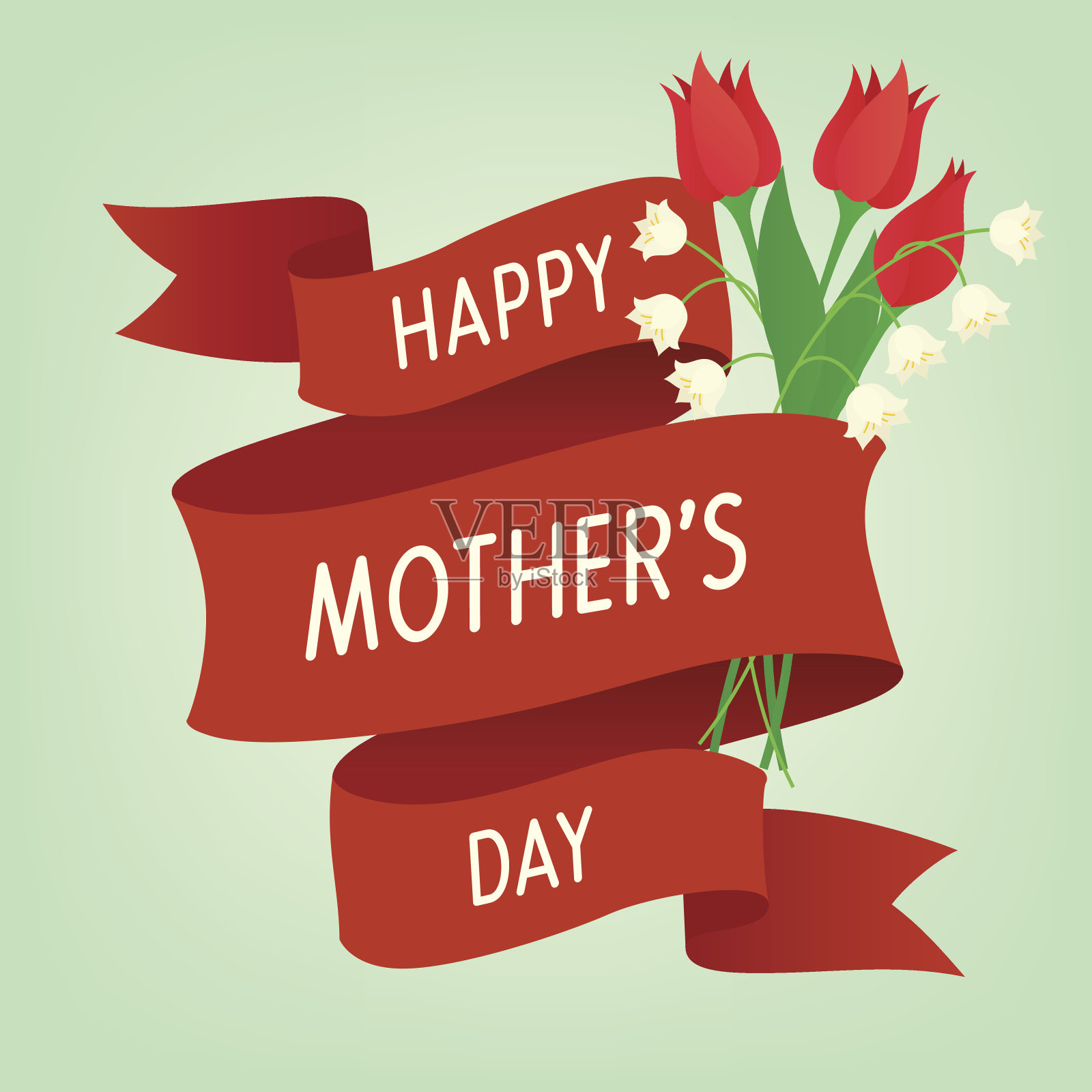 鲜花祝福母亲节快乐插画图片素材