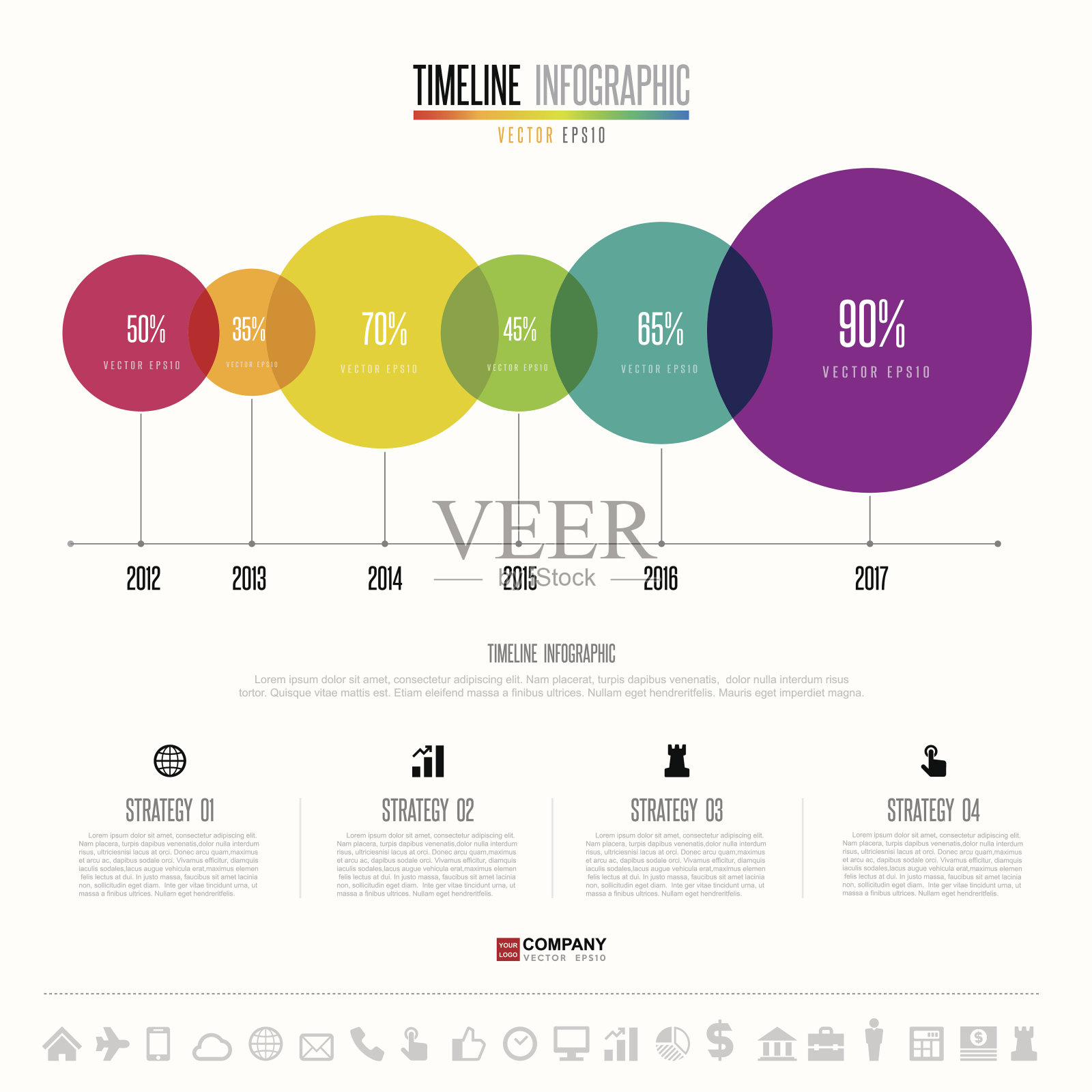 时间轴信息图设计模板插画图片素材