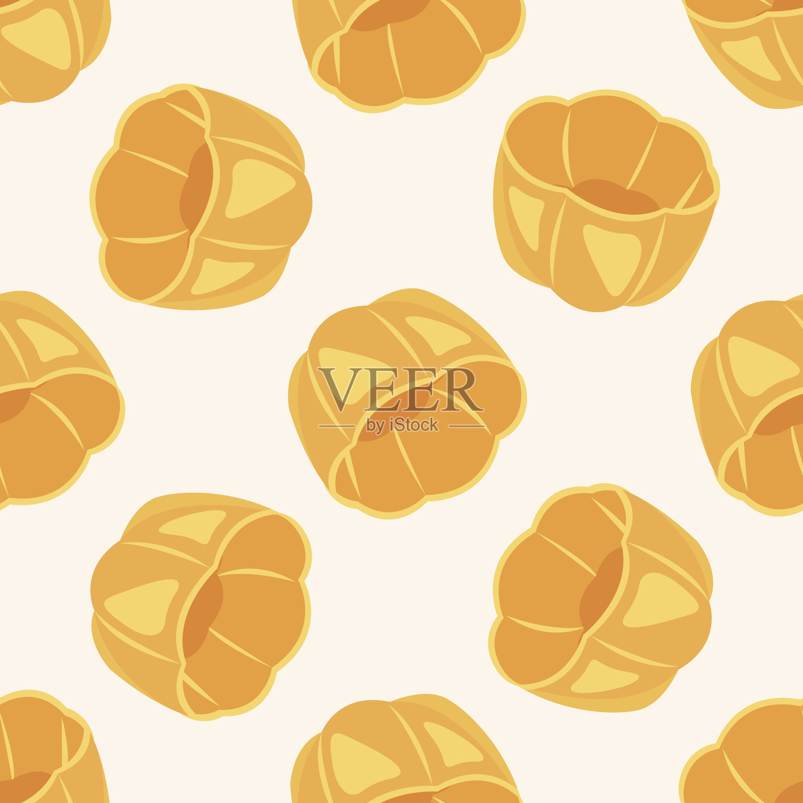 厨具烘烤模具，卡通无缝图案背景插画图片素材