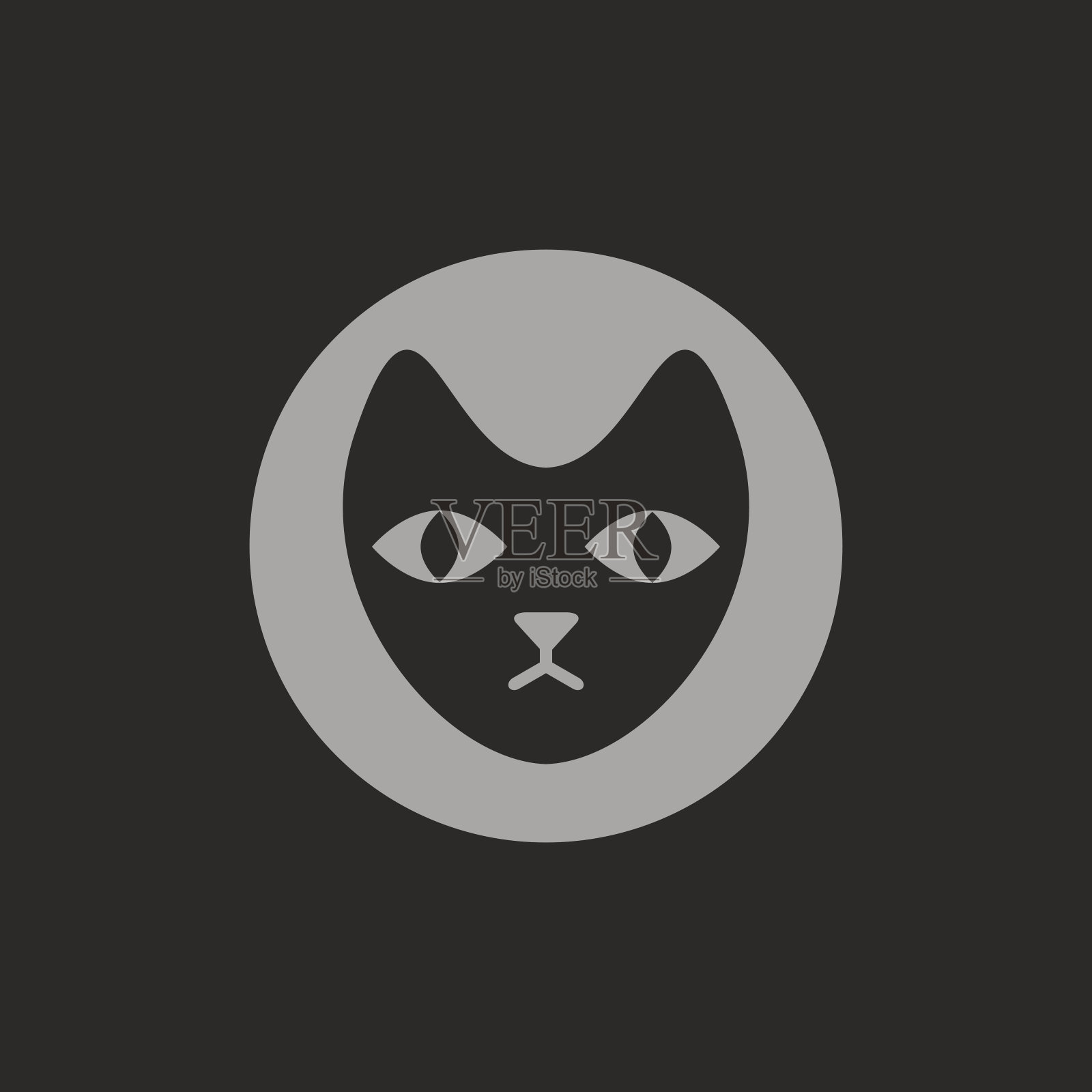 猫脸图标插画图片素材