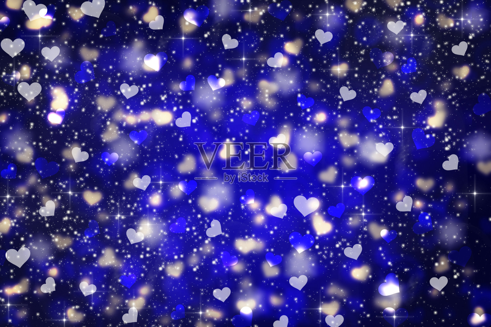 蓝色心空间为爱闪光准备设计照片摄影图片