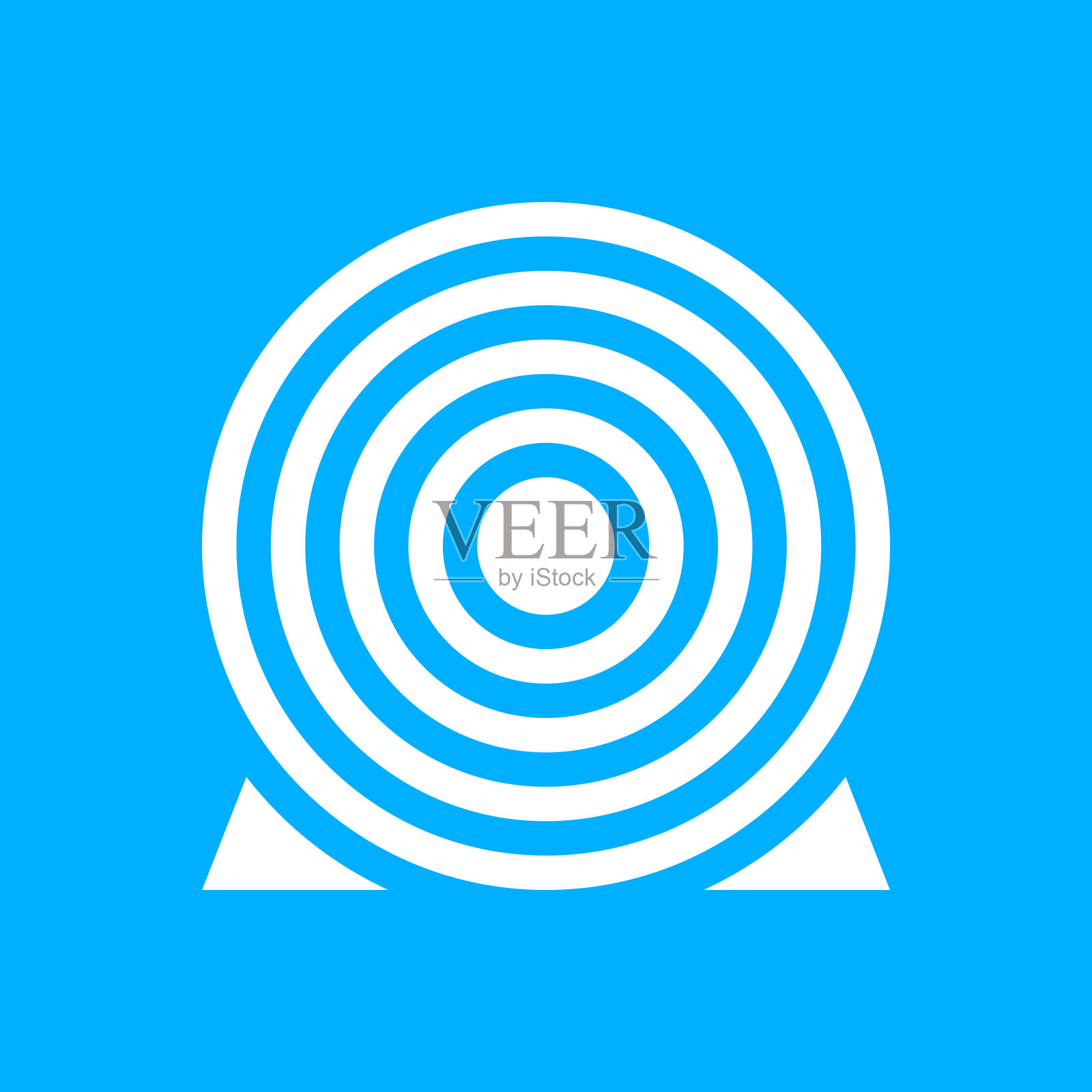 目标图标上的蓝色背景。插画图片素材