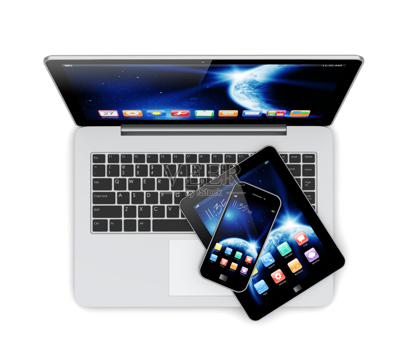 笔记本电脑、平板电脑和智能手机照片摄影图片