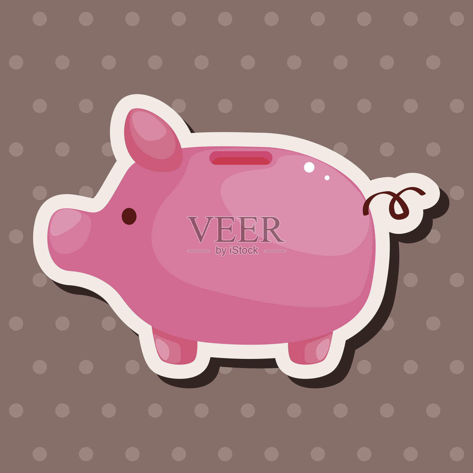 主题元素的储蓄罐插画图片素材