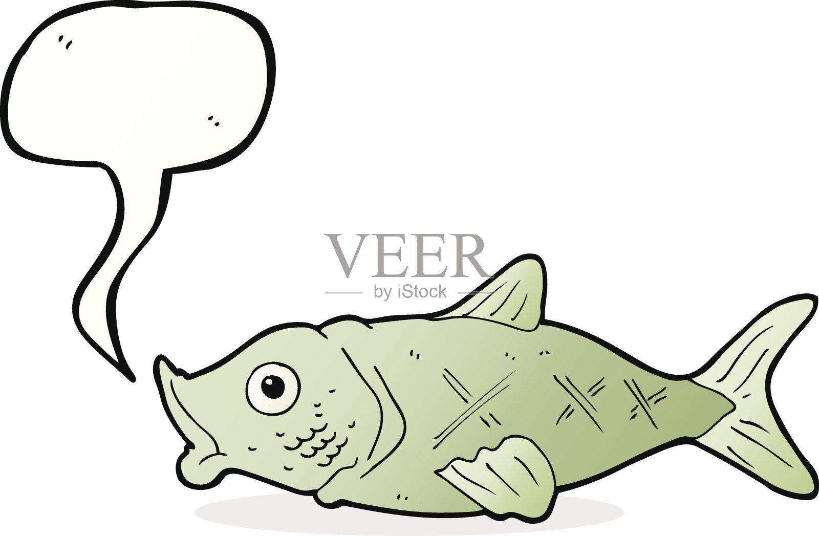 带有气泡的卡通鱼插画图片素材