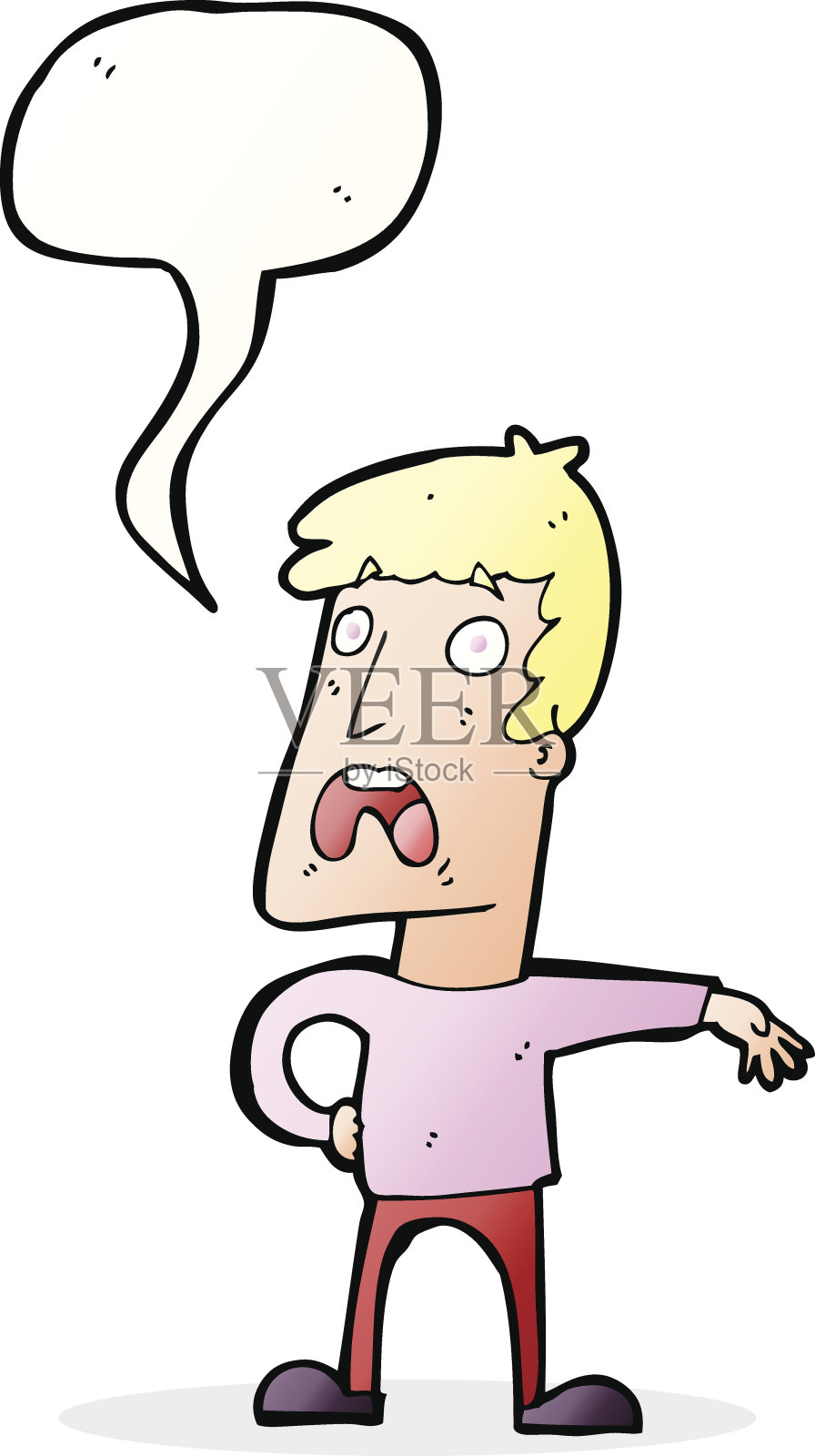 带有对话气泡的卡通抱怨男子设计元素图片