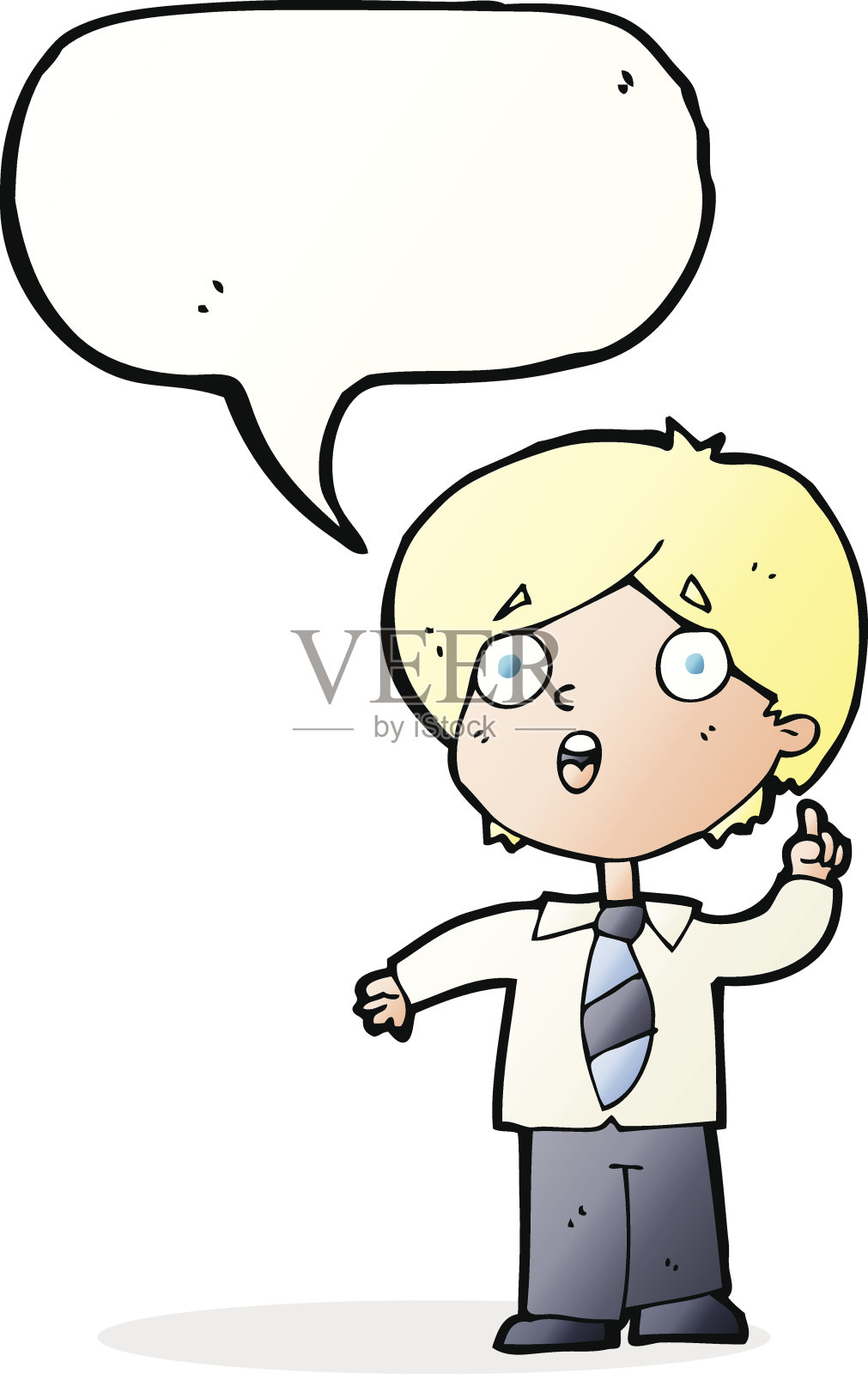 卡通男学生用语音泡泡回答问题设计元素图片