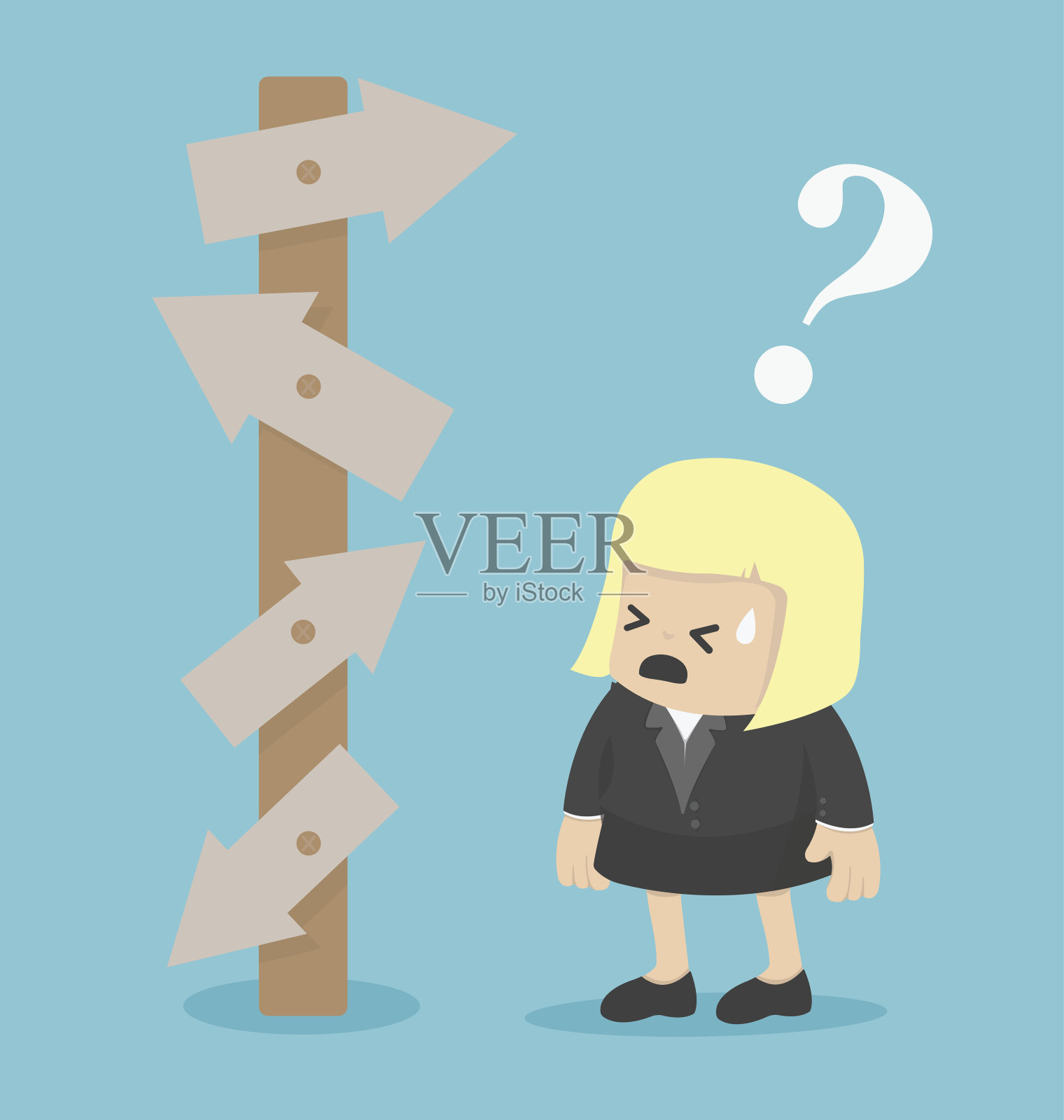 商业女性选择插画图片素材