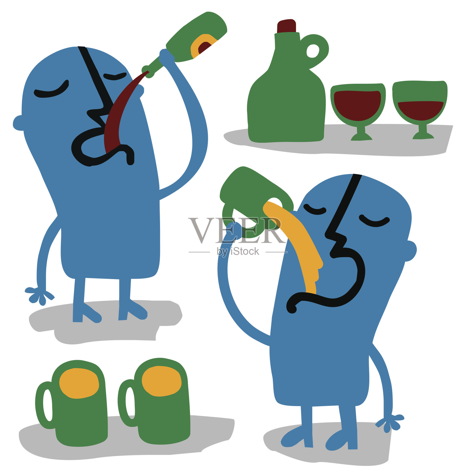 两个人喝酒设计元素图片