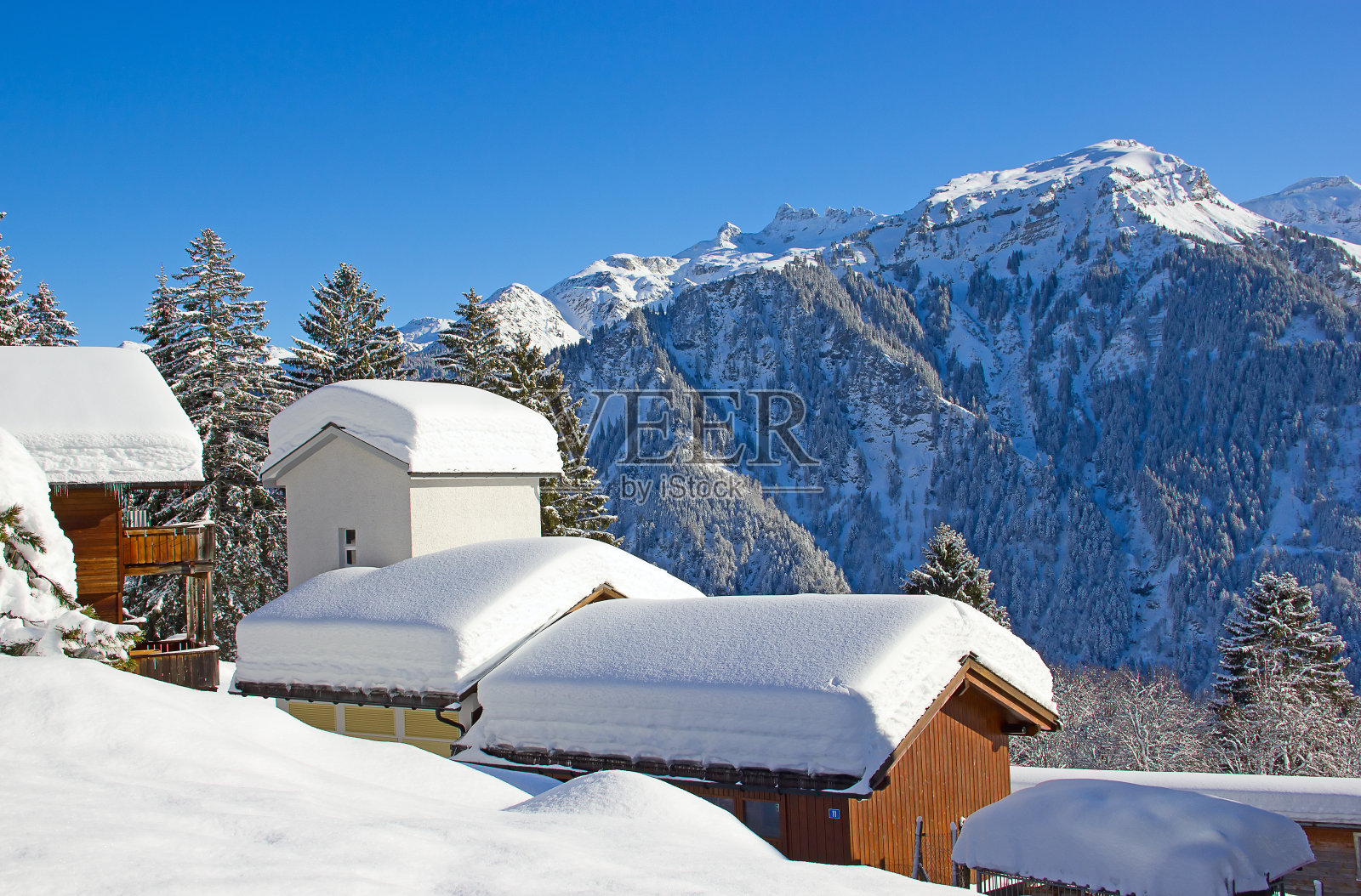 阿尔卑斯山的冬天照片摄影图片