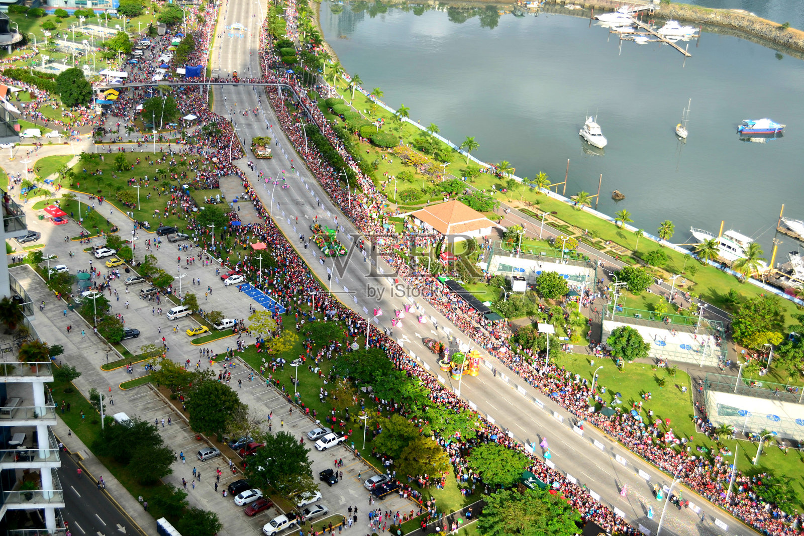 巴拿马城的城市节日，背景照片摄影图片