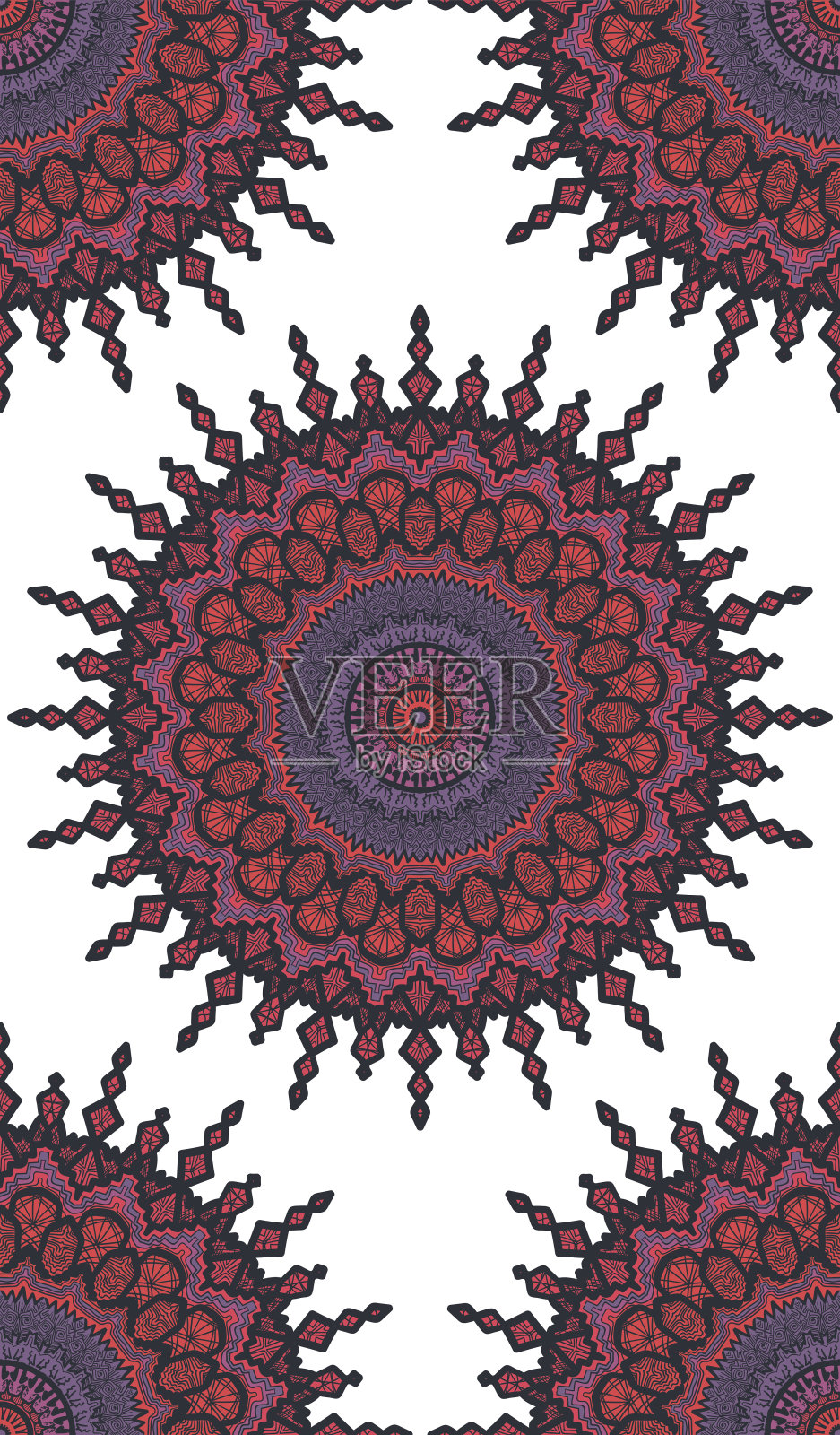 曼荼罗无缝模式插画图片素材