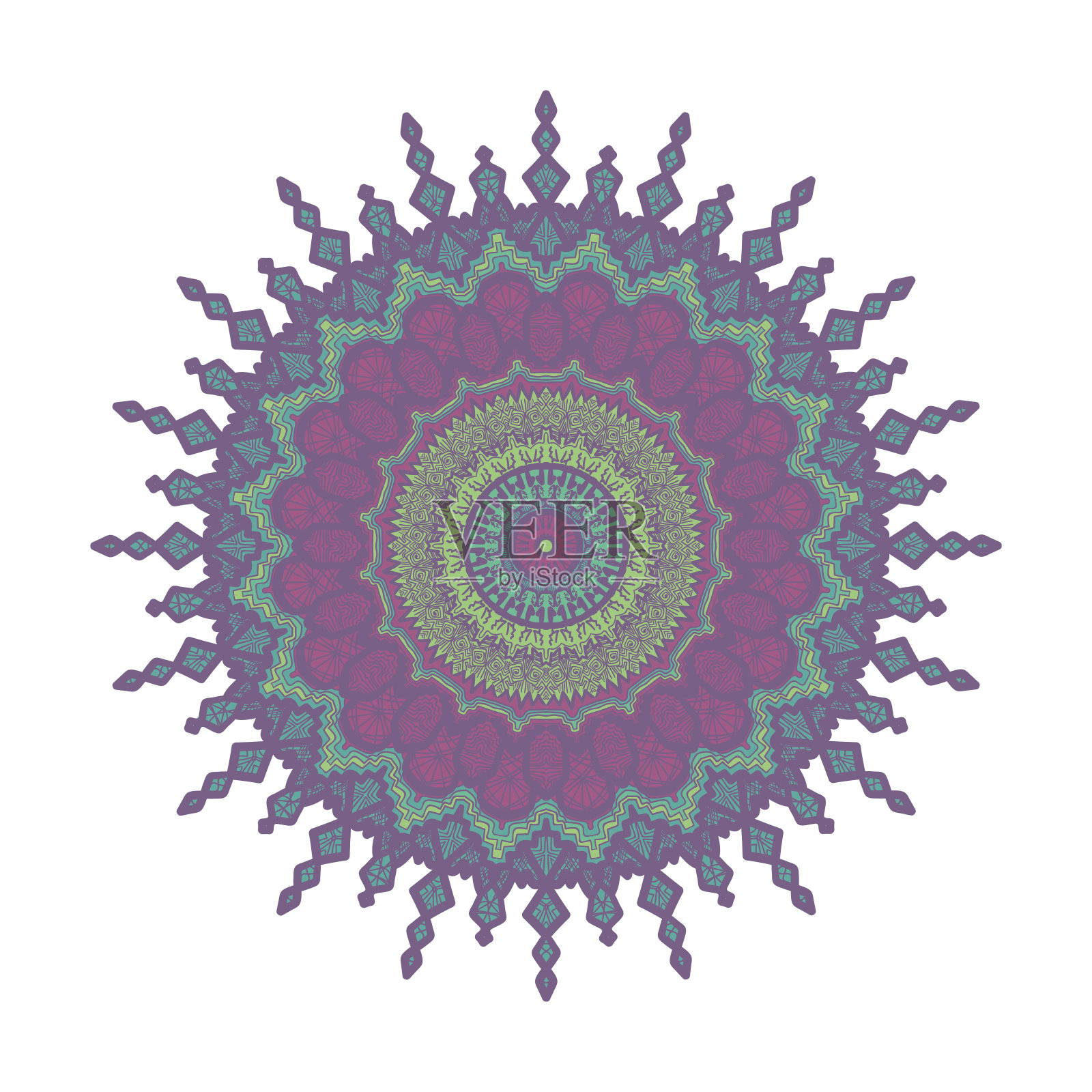 曼荼罗线模板插画图片素材