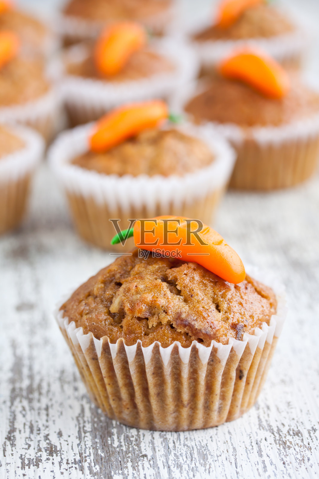 胡萝卜松饼照片摄影图片