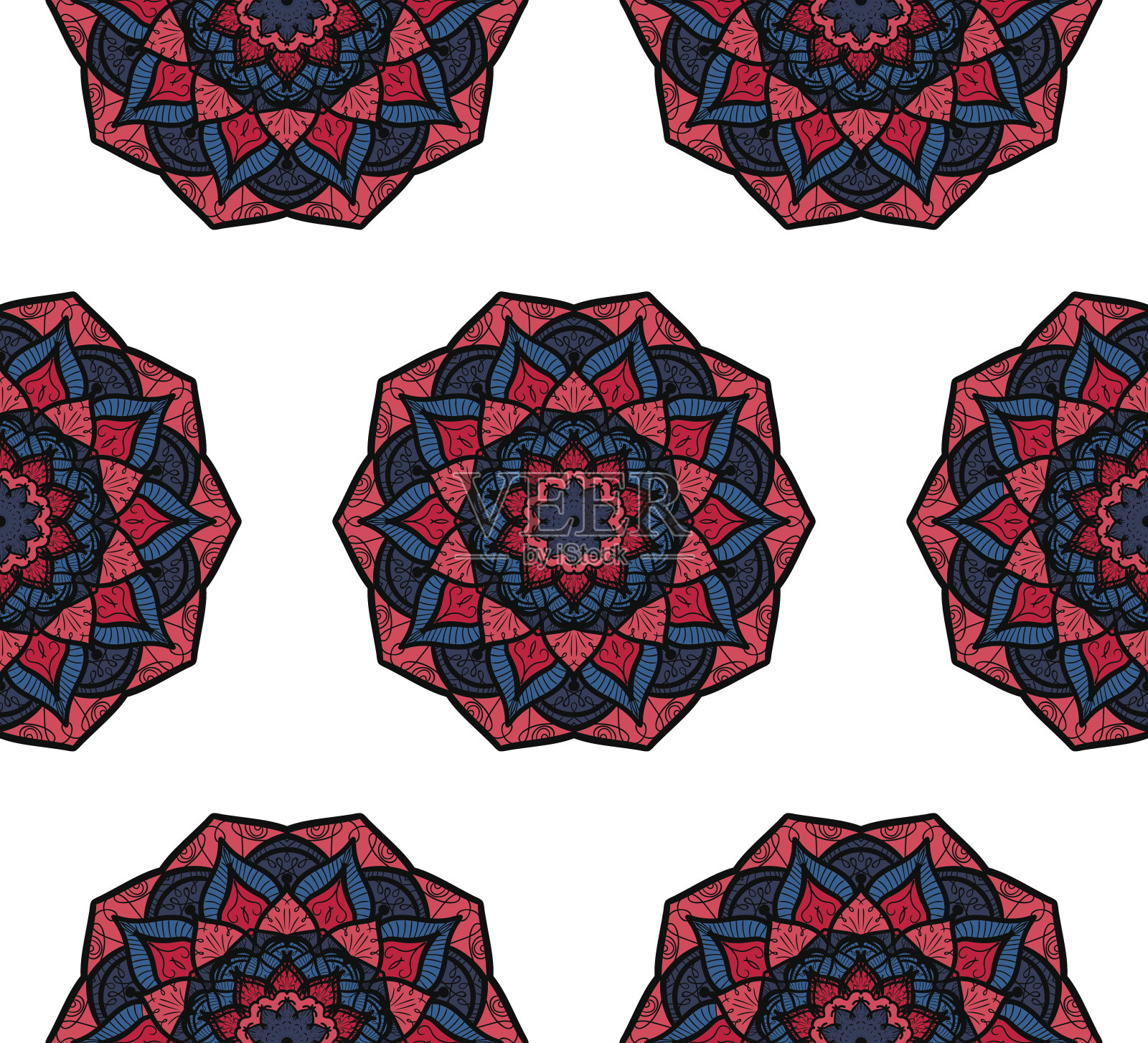 曼荼罗无缝模式插画图片素材