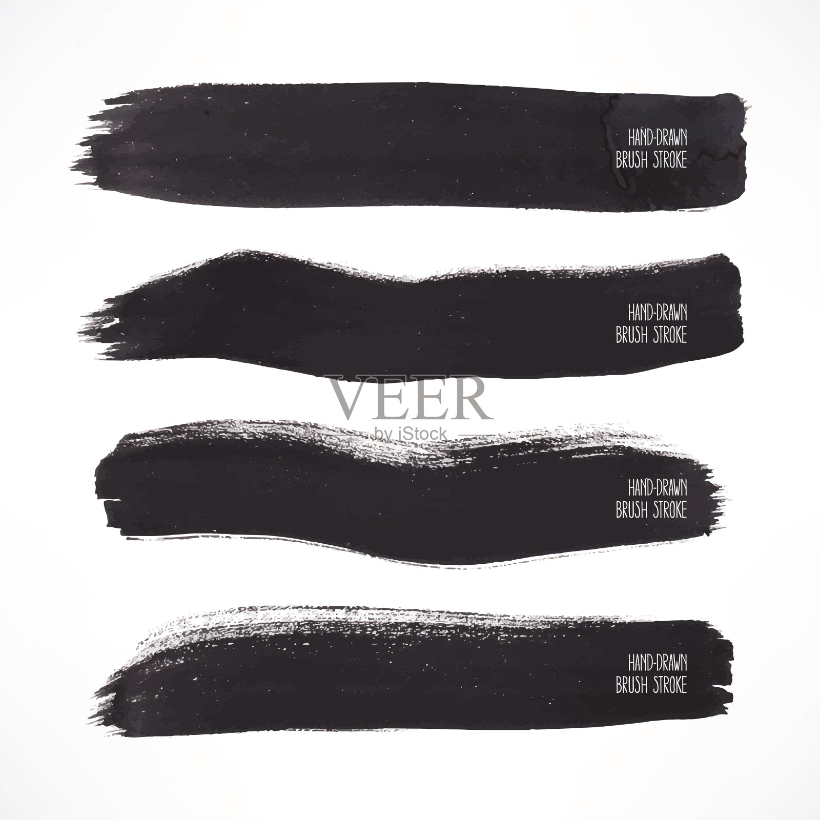 黑色水彩笔触插画图片素材