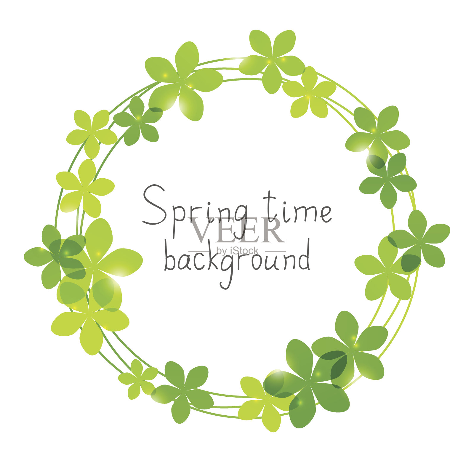 绿色花卉背景为您的设计插画图片素材