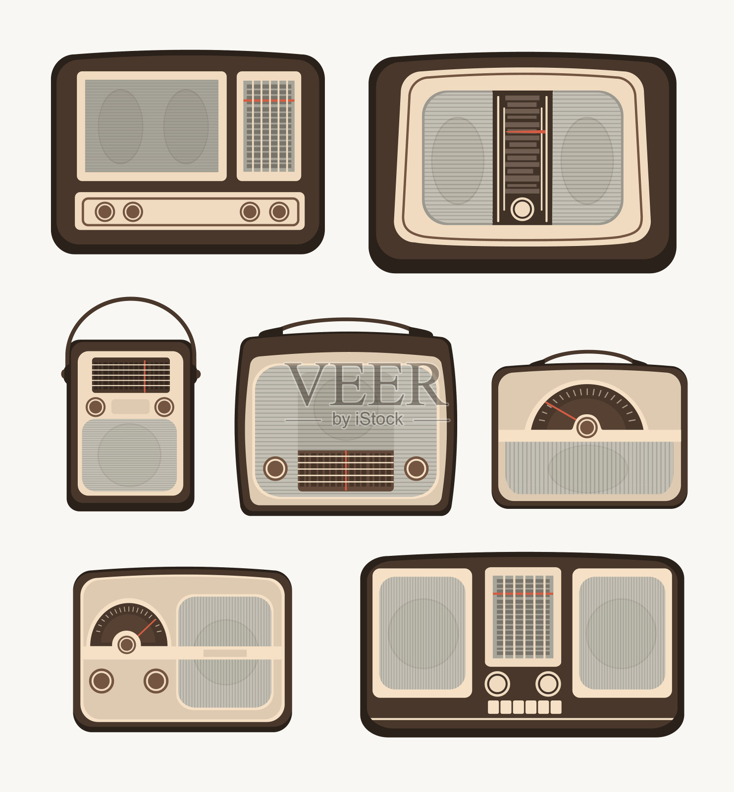 复古的无线电技术插画图片素材