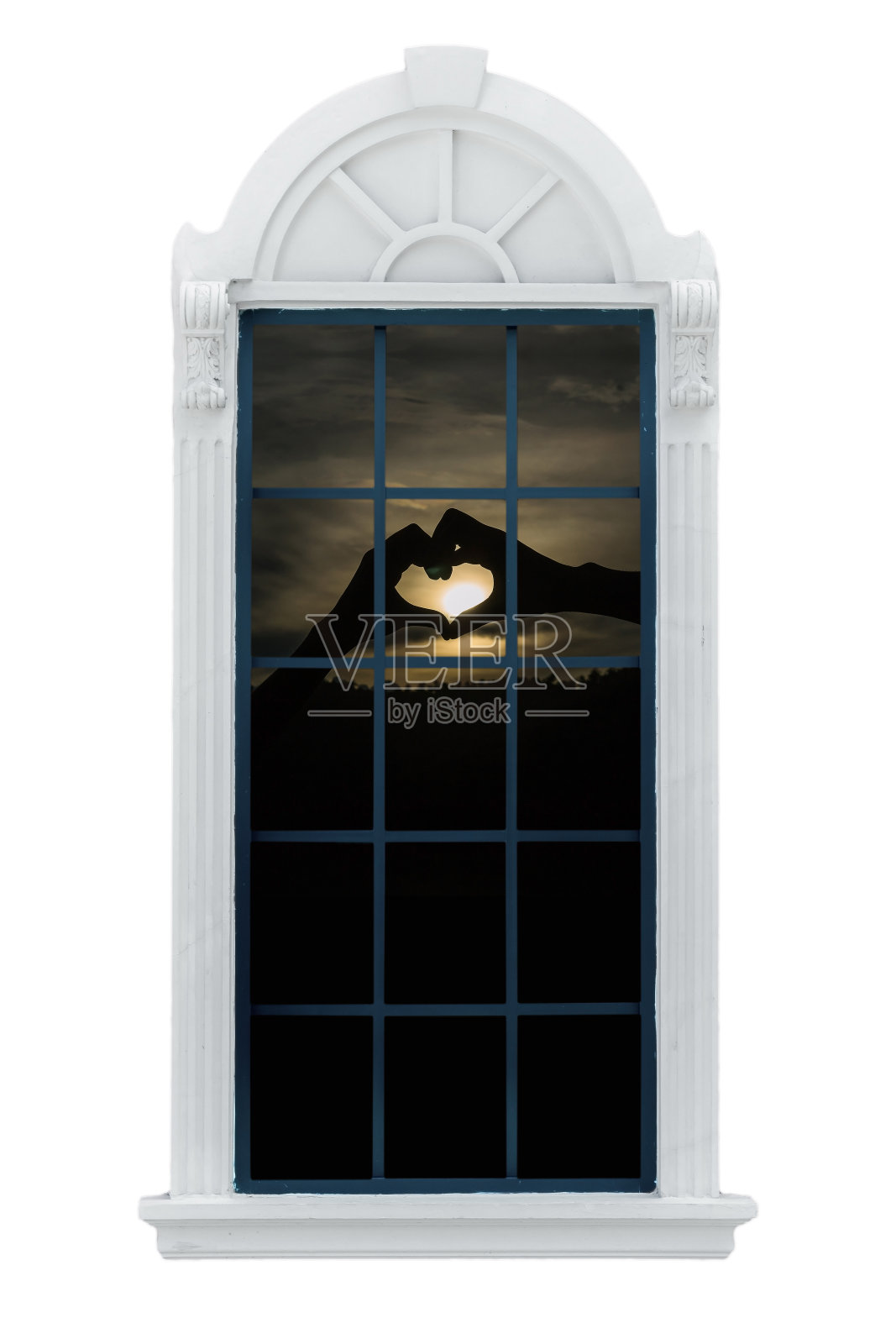 现代的窗口。与剪切路径照片摄影图片