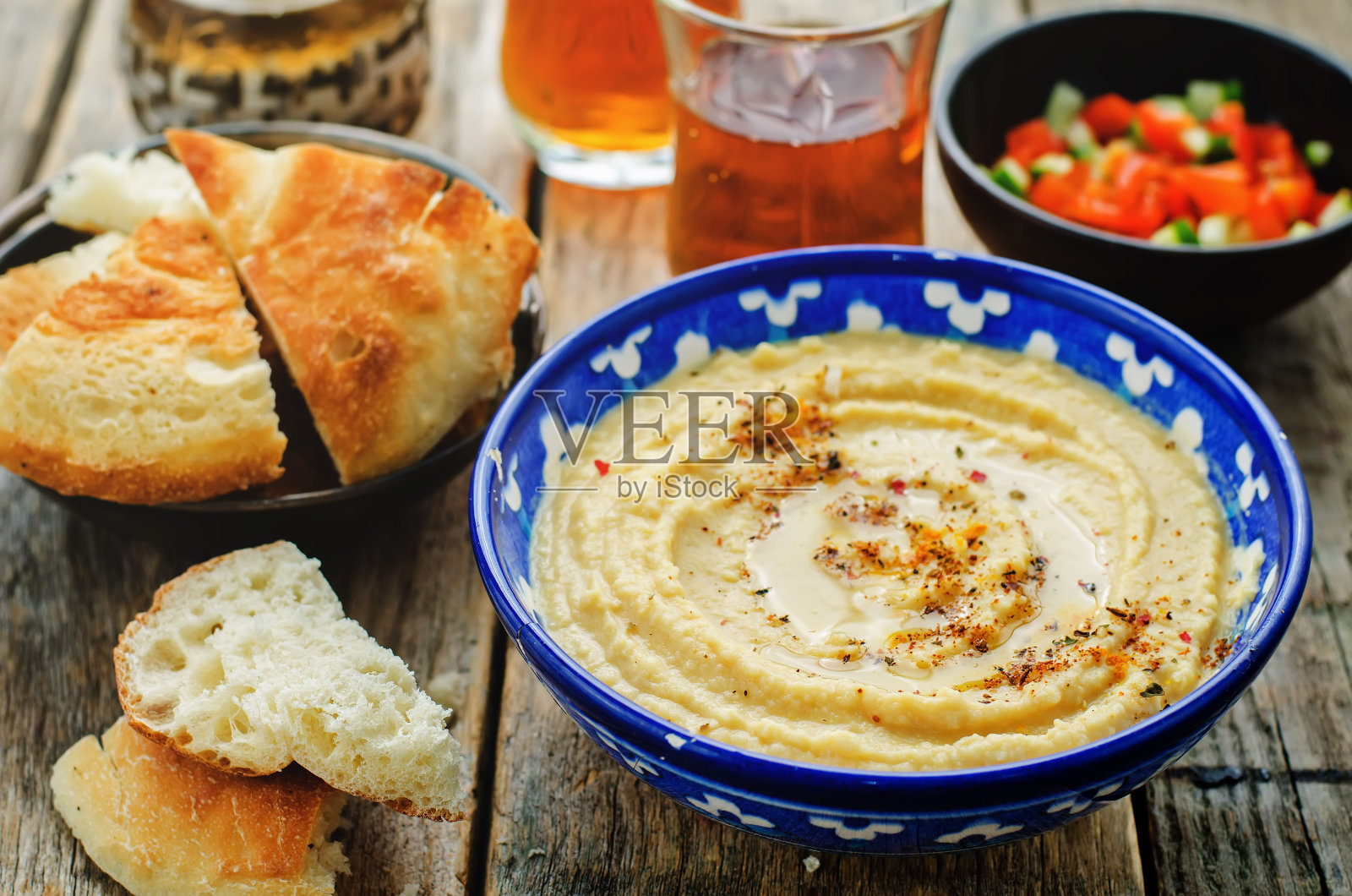 鹰嘴豆泥照片摄影图片