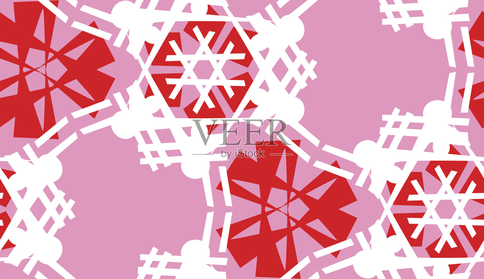 粉红色抽象雪花图案插画图片素材