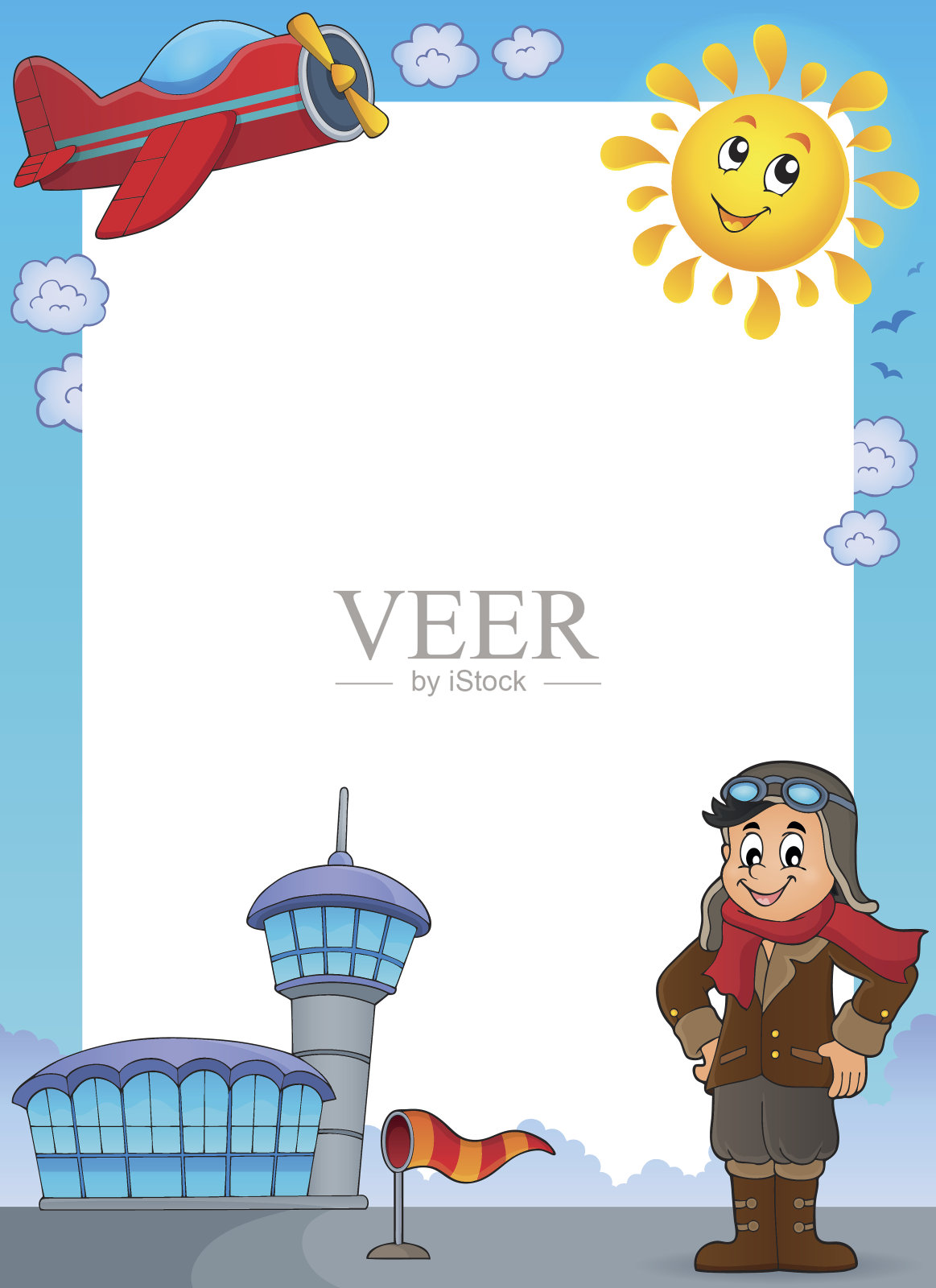 航空专题框架1插画图片素材