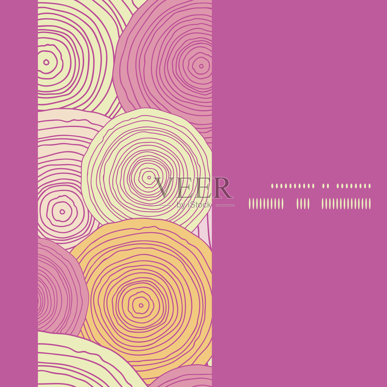 矢量涂鸦圆圈纹理垂直框架无缝图案背景插画图片素材