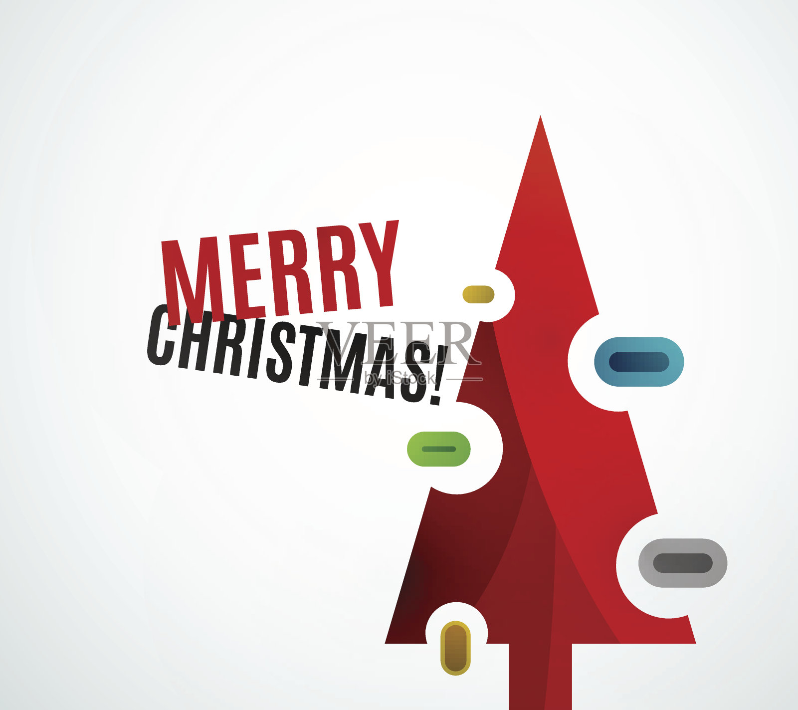 圣诞树几何设计插画图片素材