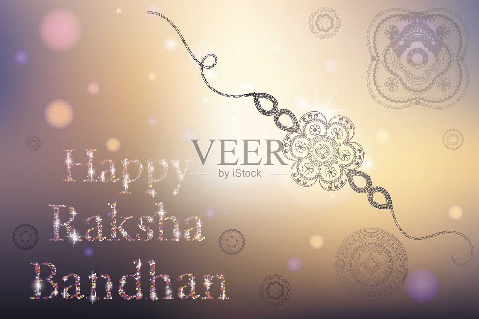 拉克沙班丹庆祝活动快乐。设计模板素材