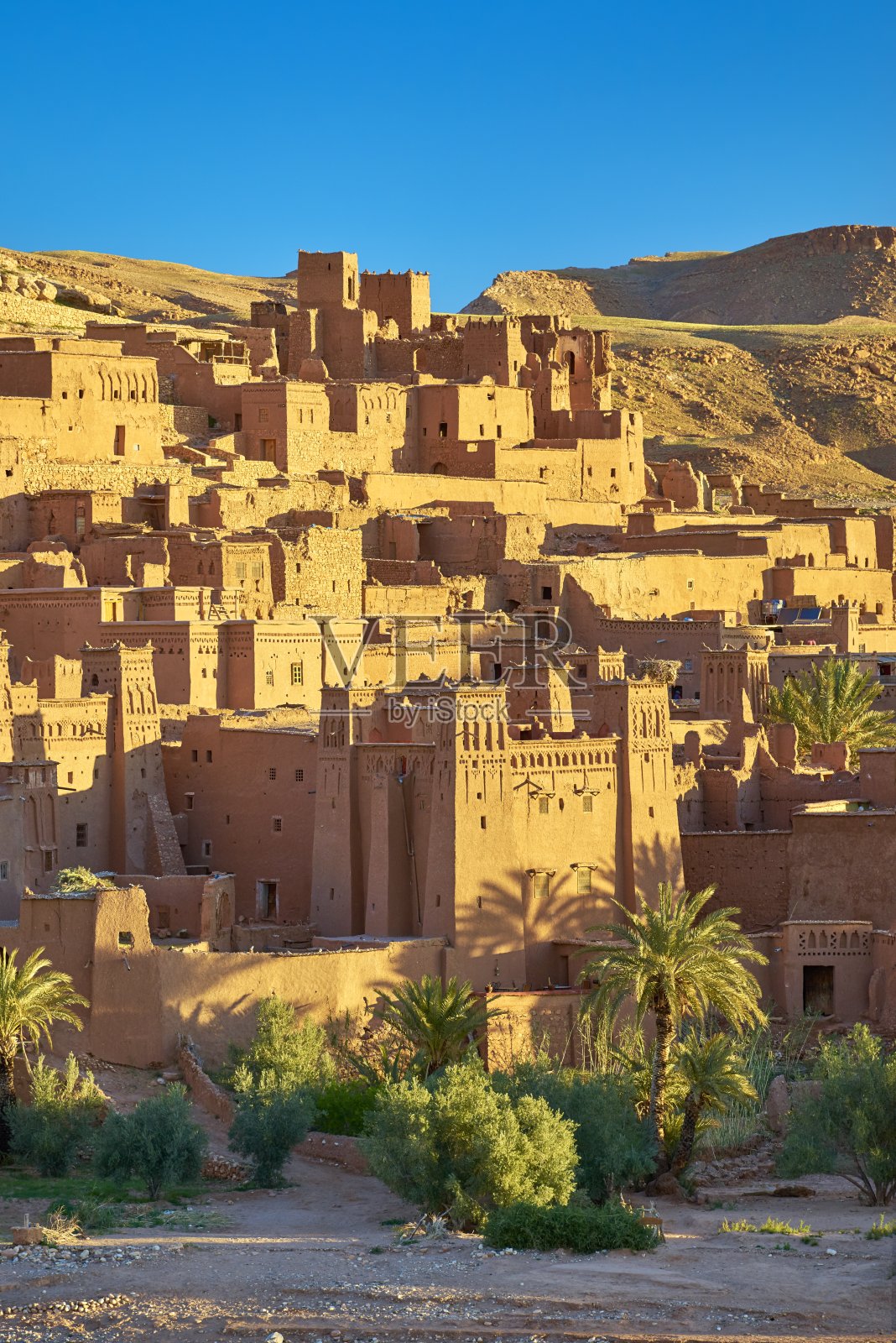 摩洛哥Ouarzazate附近的Ait Benhaddou要塞照片摄影图片