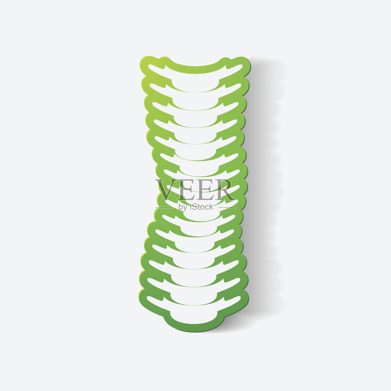 带回形针的贴纸:脊柱向右弯曲插画图片素材